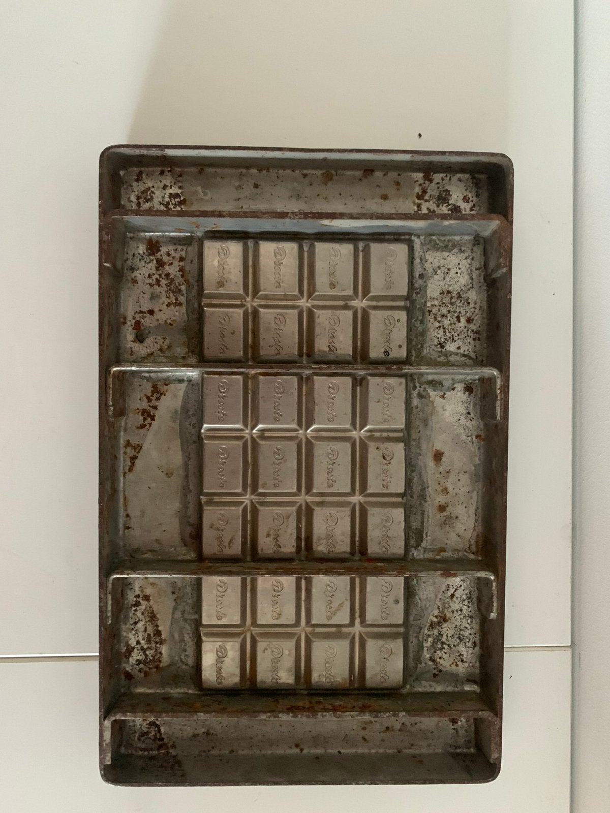 Oude, “antieke”, Metalen chocolade vorm van oa Droste, Ophalen of Verzenden, Gebruikt, Overige materialen