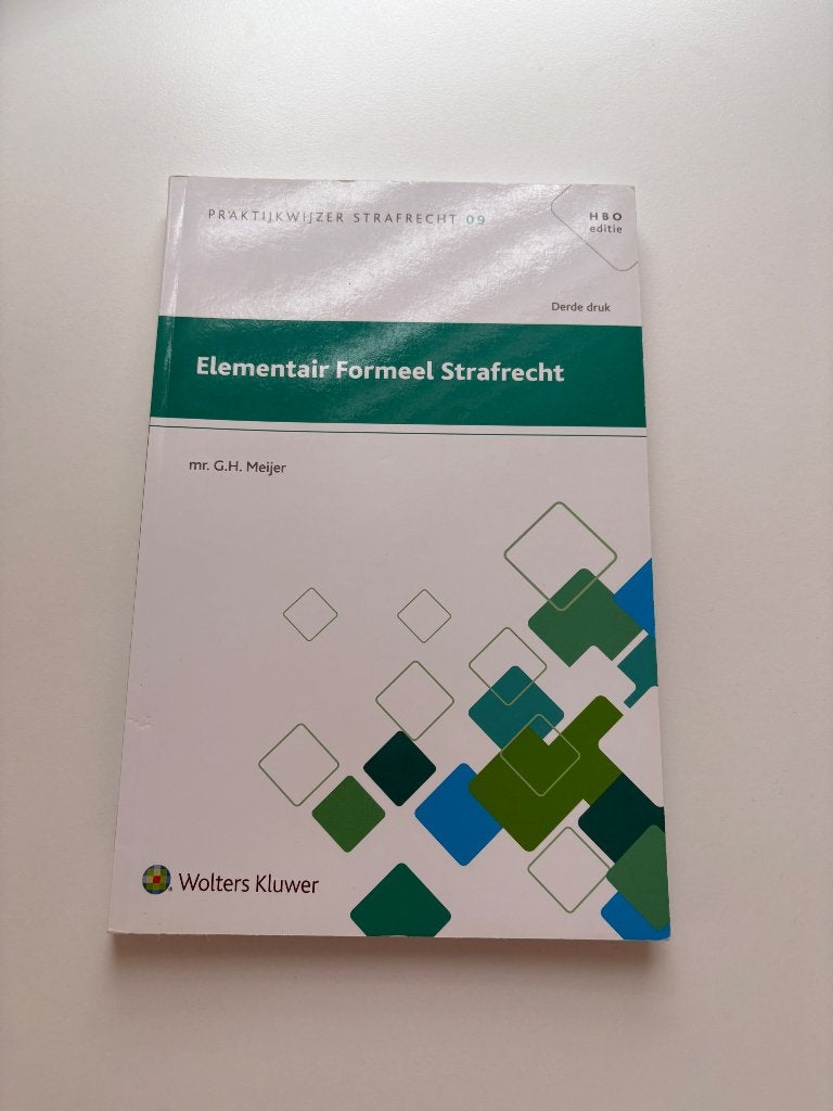 Elementair formeel strafrecht, Boeken, Zo goed als nieuw, Wolters Kluwer, Gamma, HBO