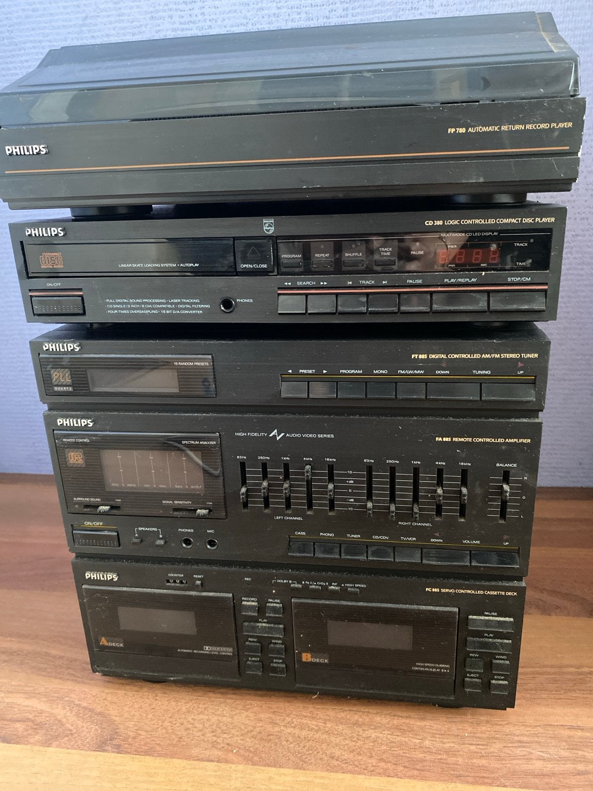 Philips Stereo Set - Platenspeler, CD, Cassette, Tuner, Vers, Audio, Tv en Foto, Stereo-sets, Philips, Gebruikt, Cassettedeck