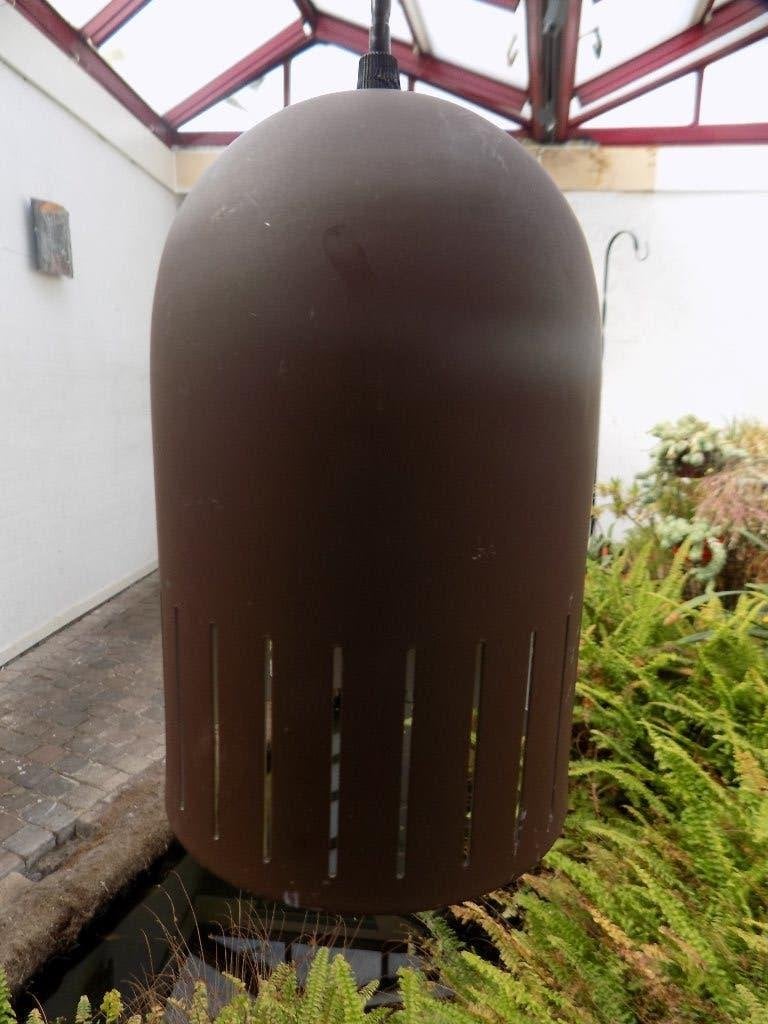 Dijkstra lamp hanglamp jaren 80 vintage retro bruin metaal, Ophalen of Verzenden, Gebruikt