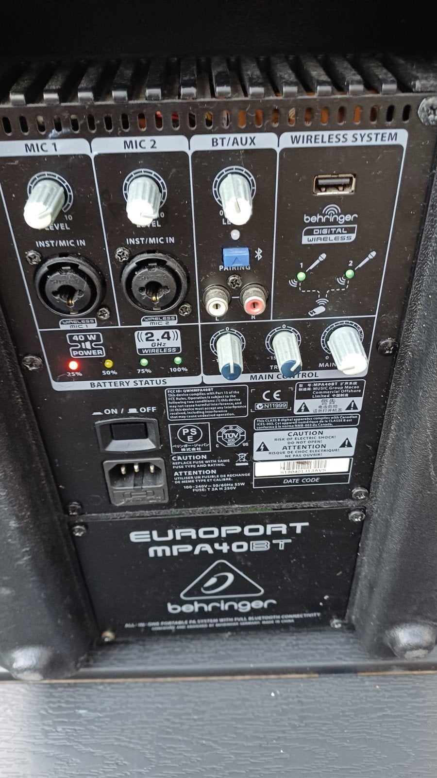 Behringer Europort MPA40BT Draagbare Party Speaker, Gebruikt, Party speaker, Minder dan 60 watt, Bluetooth
