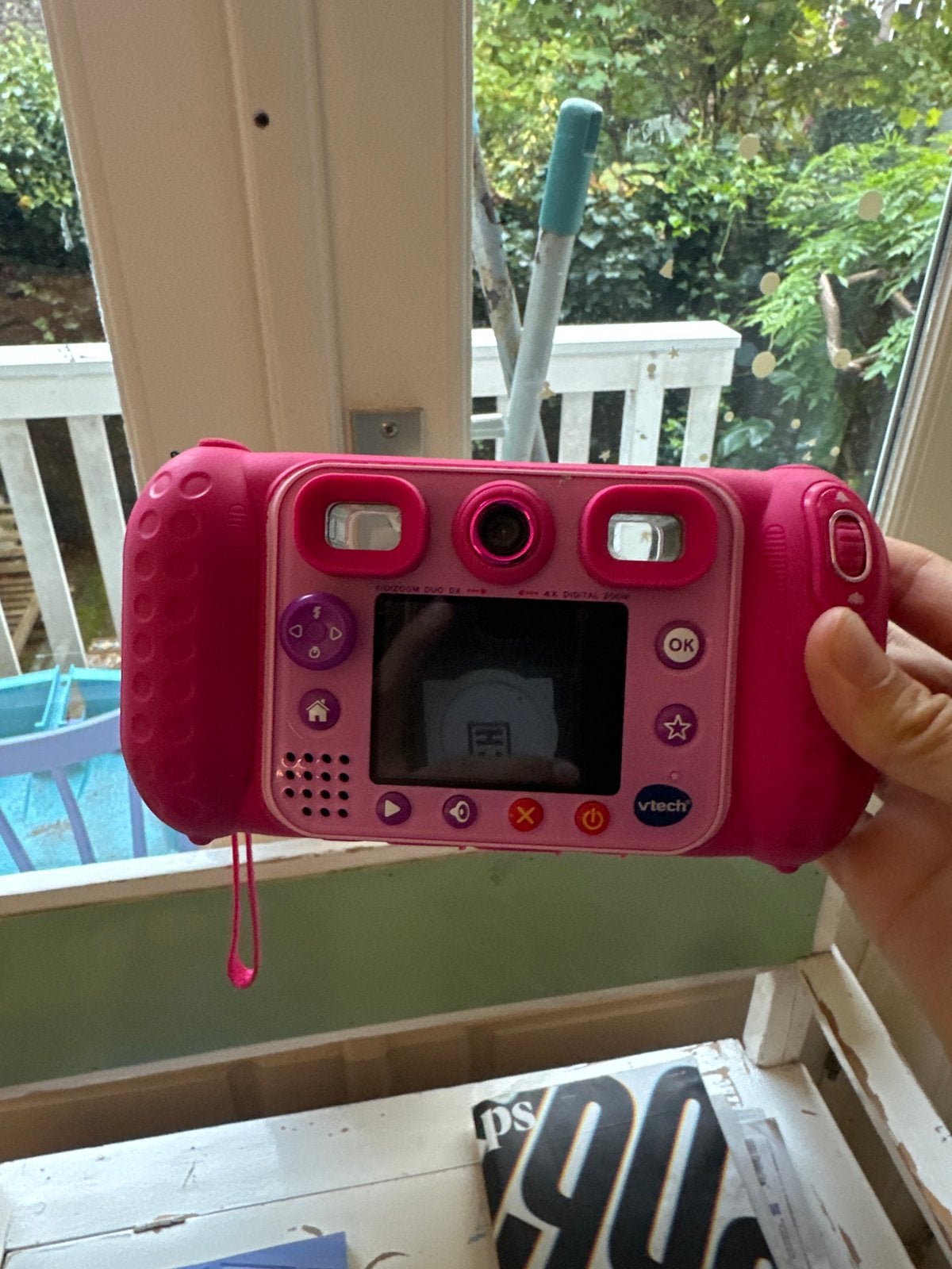 Leuke Vtech Kidizoom Duo DX kindercamera roze, Ophalen, Gebruikt, Kindercamera, Overige Merken