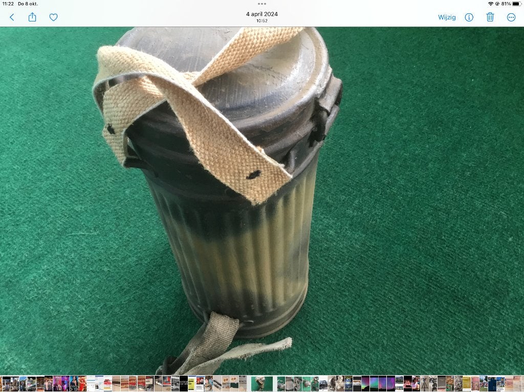 WW2 WEHRMACHT Gasmasker met houder 1939, Ophalen of Verzenden, Duitsland, Overige typen