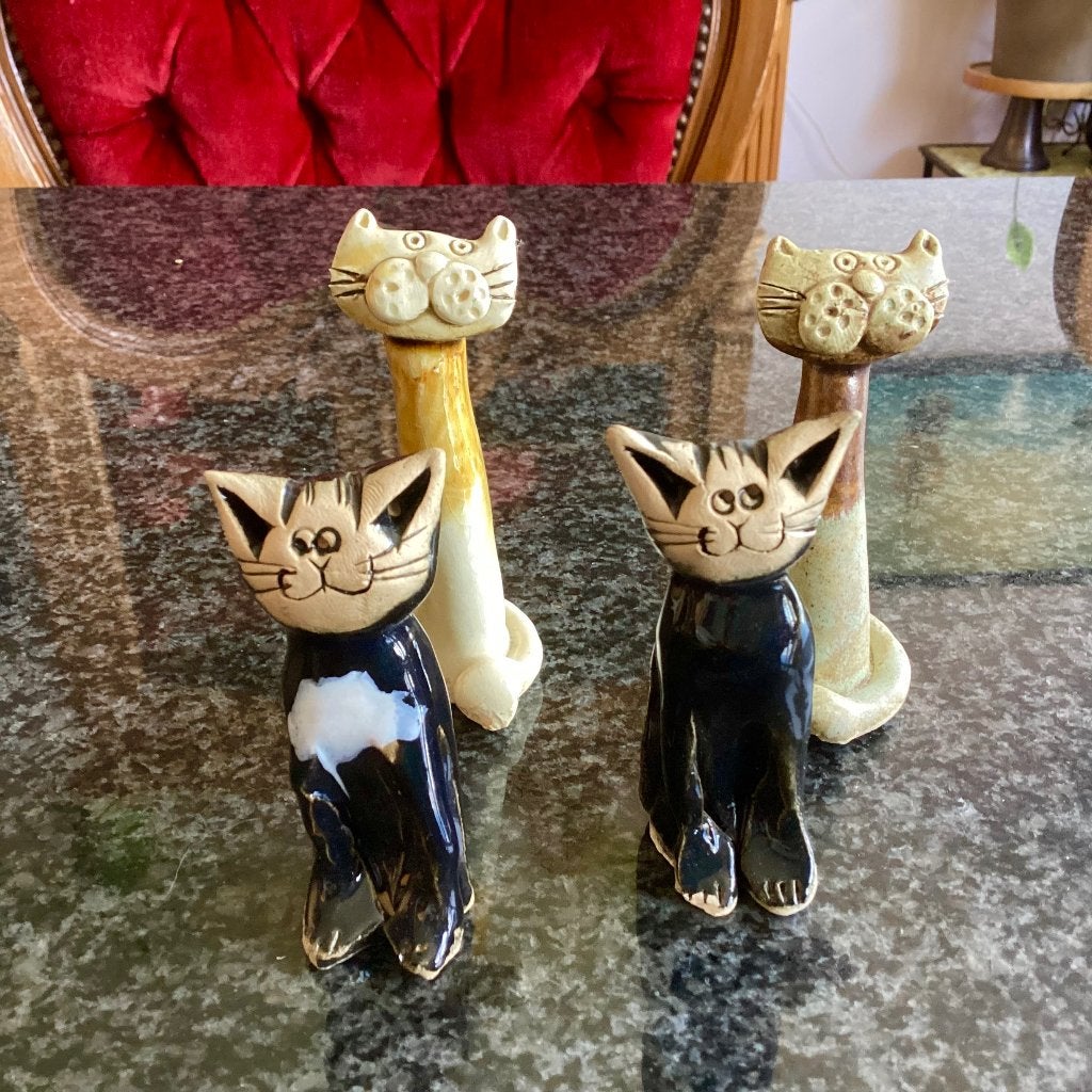 Beeldje, kat, poes, kitten, handgemaakt, vintage, setprijs, Ophalen, Gebruikt, Dier