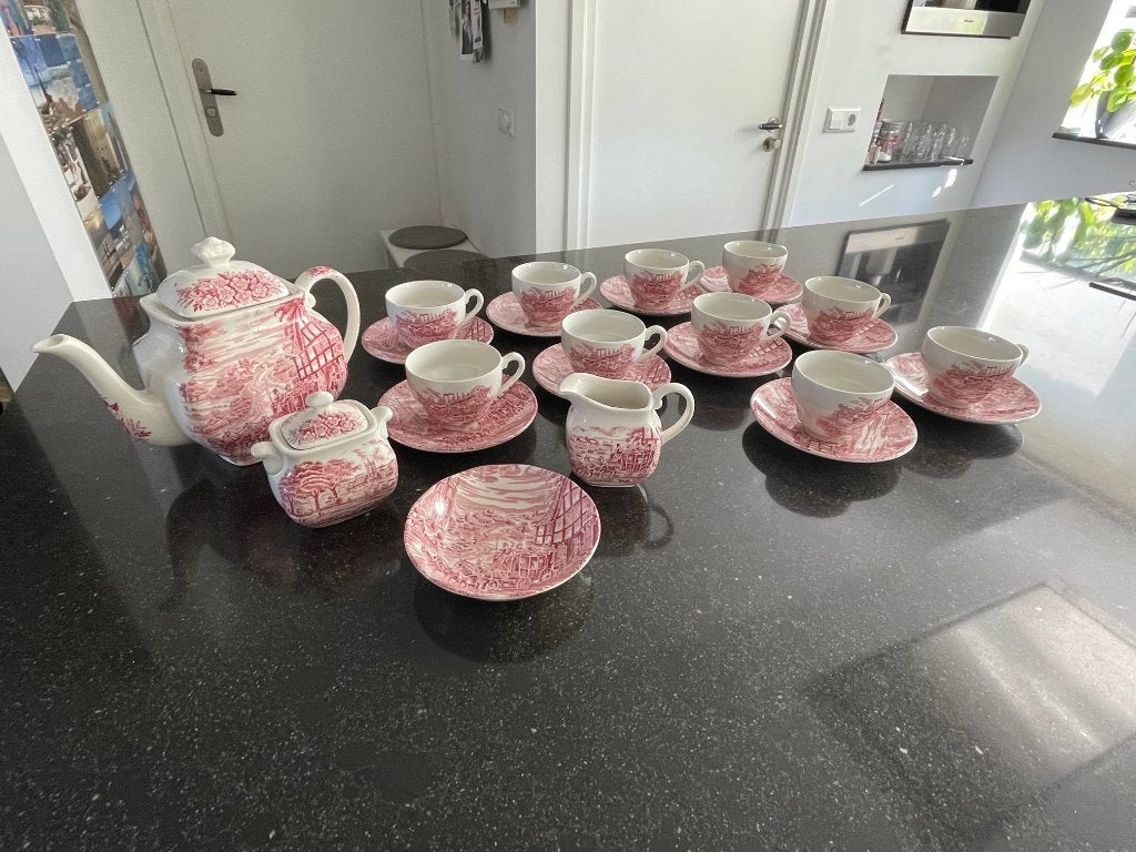 Staffordsshire Wedgwood Dickens Coaching koffie servies, Ophalen
