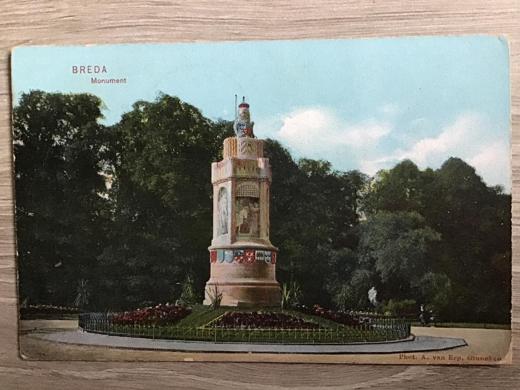 Breda Monument 1907, Verzenden, Voor 1920, Gelopen, Noord-Brabant