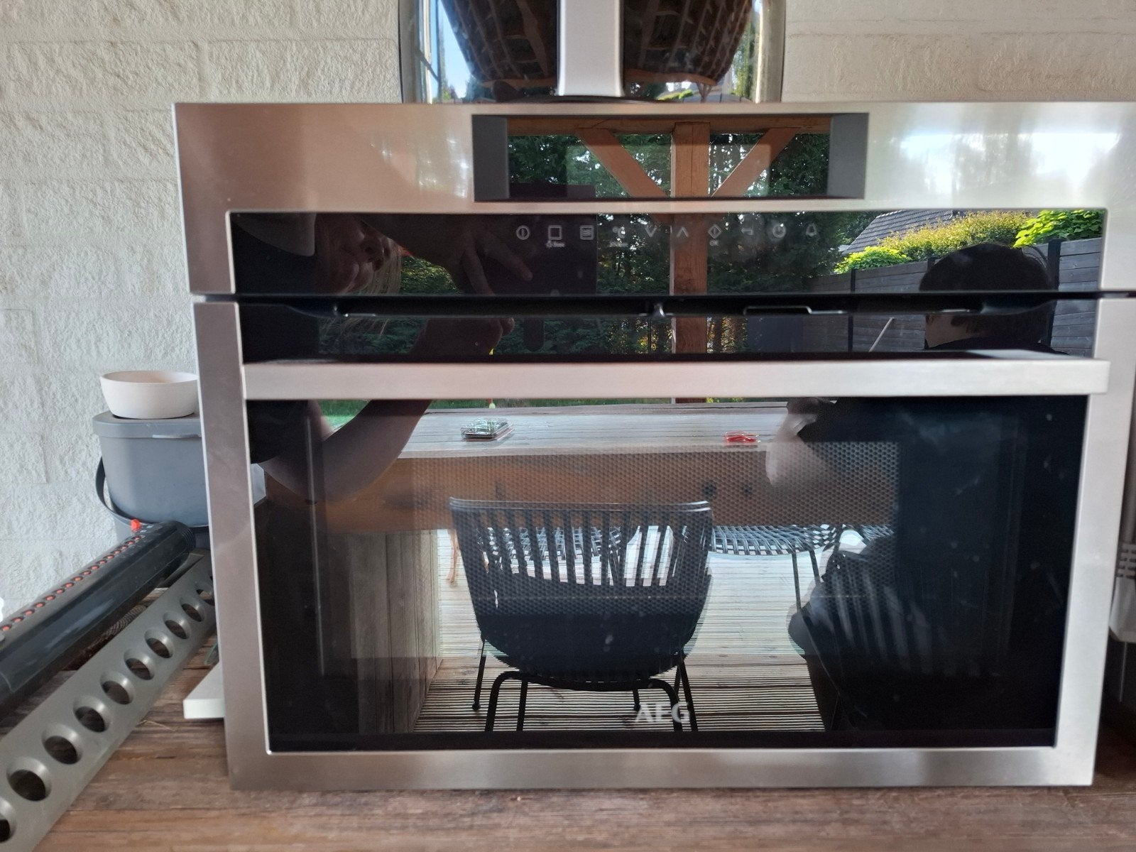 Gratis AEG Combi-oven en gewone oven Inbouw RVS -, Ophalen, 45 tot 50 cm, Gebruikt, Combi-oven
