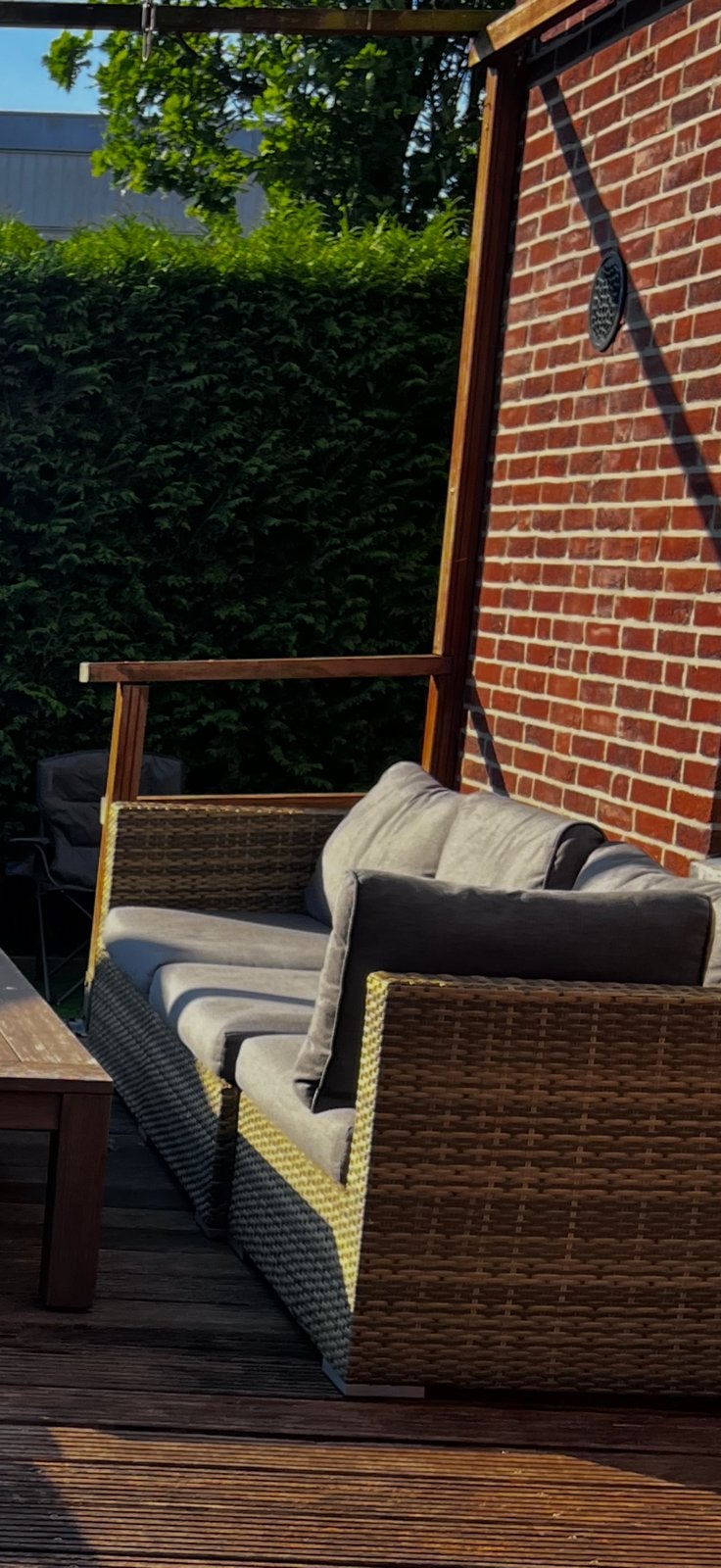 Gratis meenemen_tuin set en half bank, Ophalen, Zo goed als nieuw, Bank
