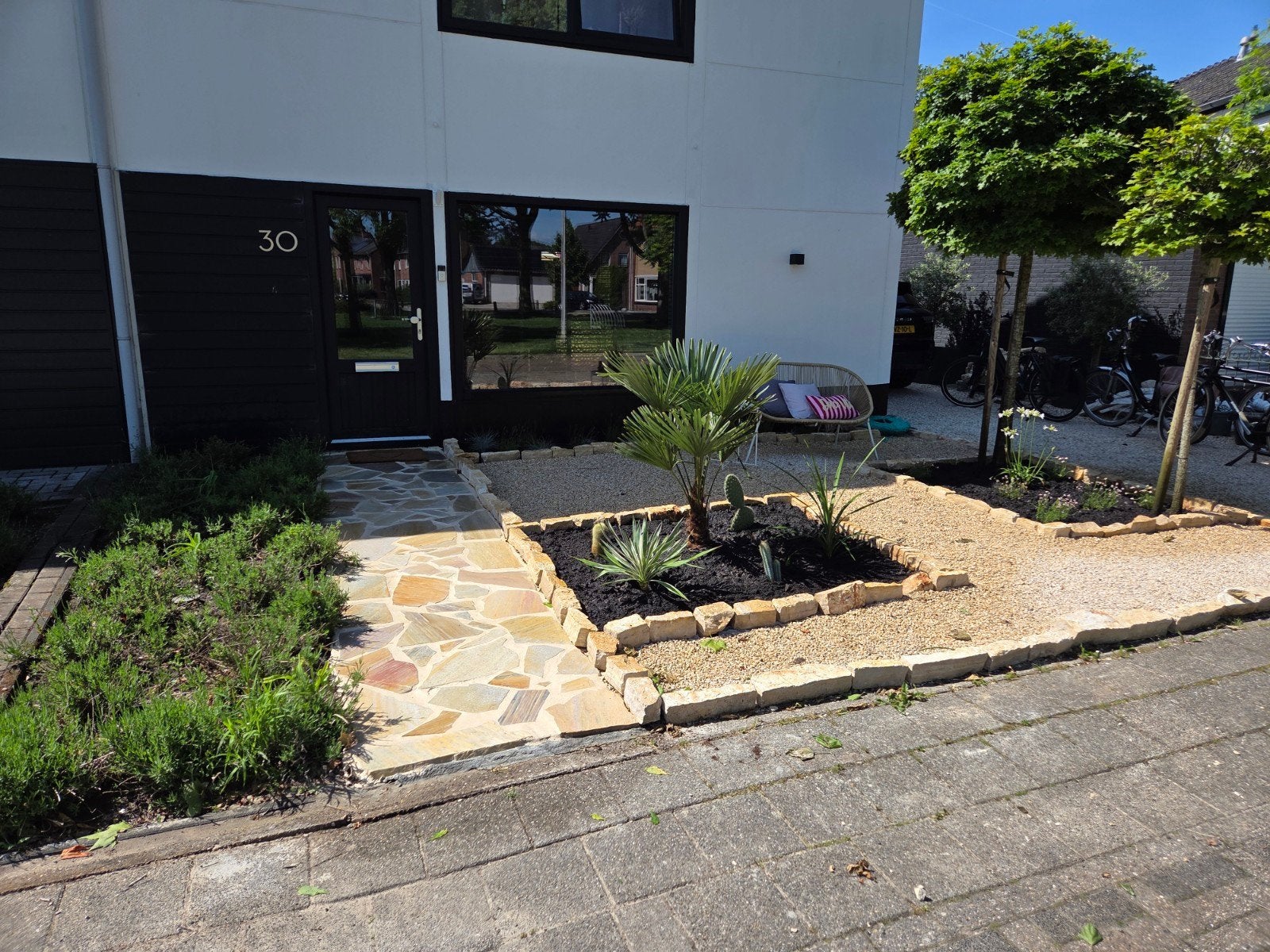 Natuurstenen voor tuin waarde €500,-!  100 stuks 20 bij 10, Tuin en Terras, Grind, Keien en Split, Ophalen, Gebruikt, Beige, Kei