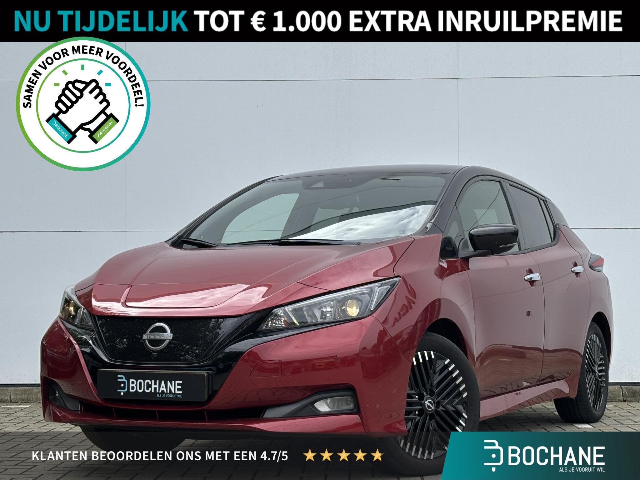 Nissan LEAF N-Connecta 40 kWh l voorstoelen verwarmd l Apple, Auto's, Stof, Gebruikt, 150 pk, Origineel Nederlands