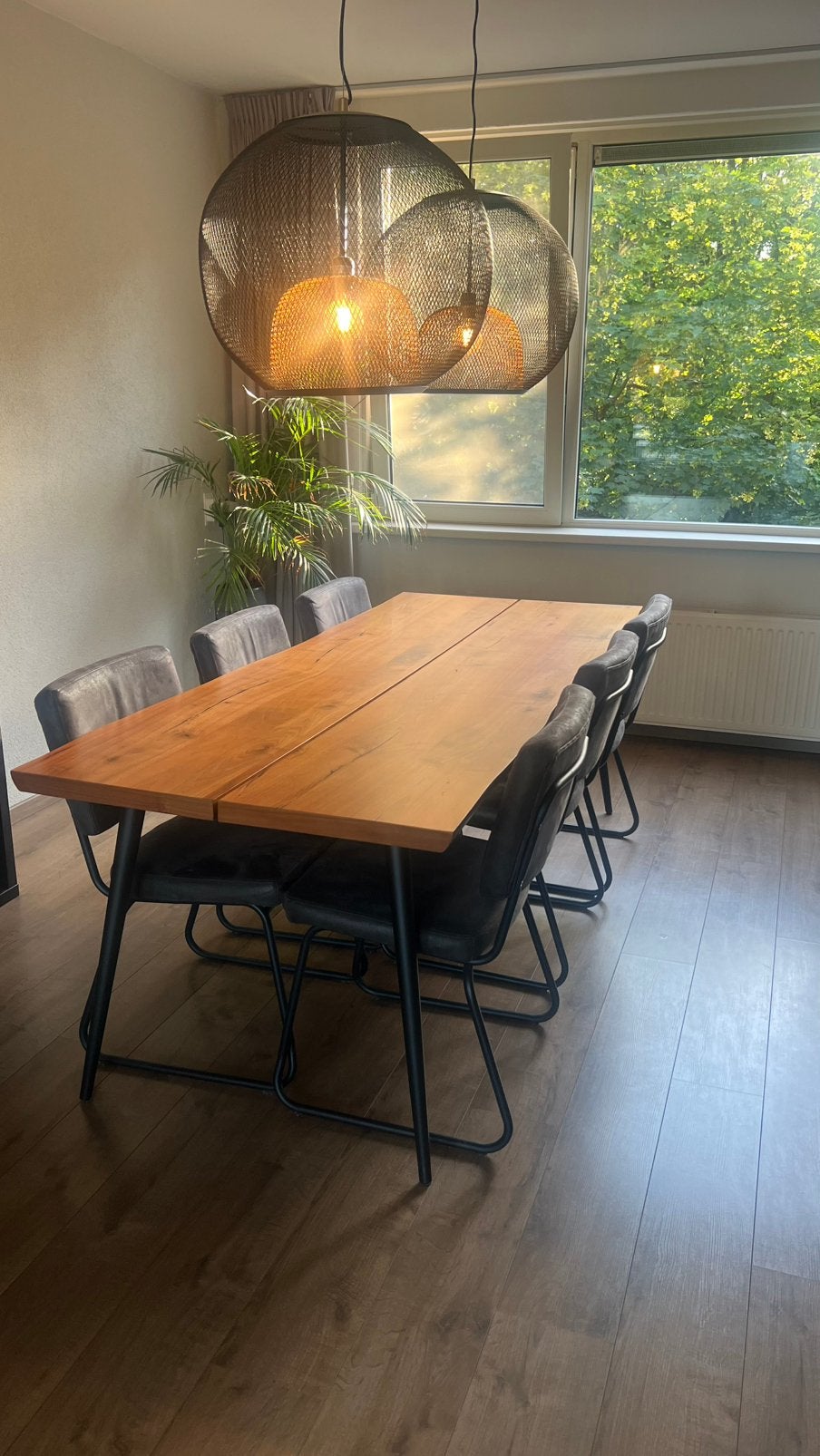 Eettafel Dutchbone 220x90, Ophalen, Design, 200 cm of meer, 50 tot 100 cm