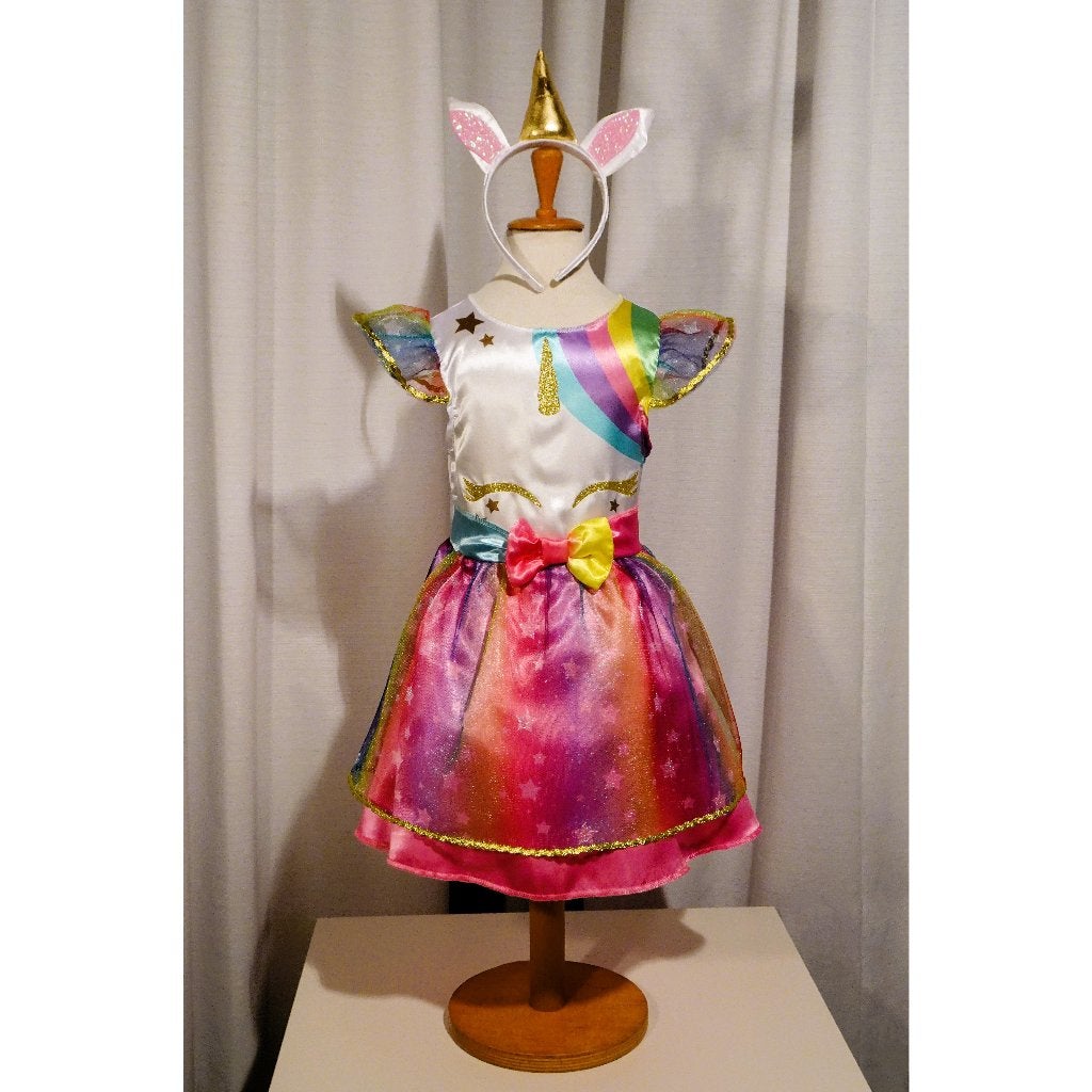Nieuw ! Maat 104-110 Lieve Regenboog Unicorn Prinsessenjurk, Kinderen en Baby's, Carnavalskleding en Verkleedspullen, Ophalen of Verzenden