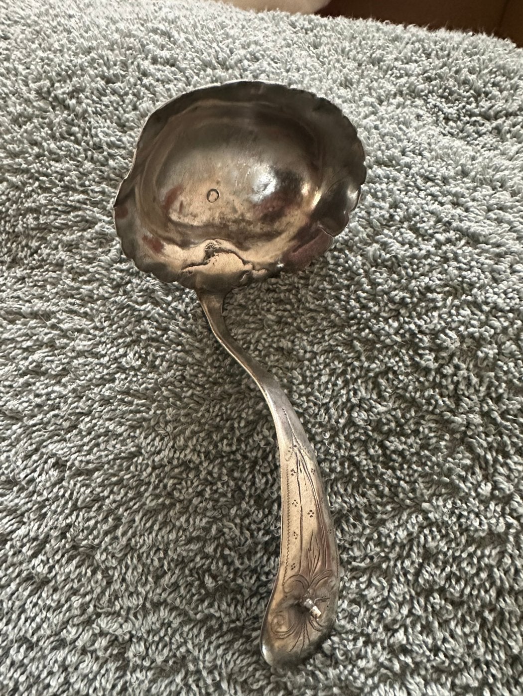 Antieke confiture- of room lepel van zilver, Ophalen of Verzenden, Zilver