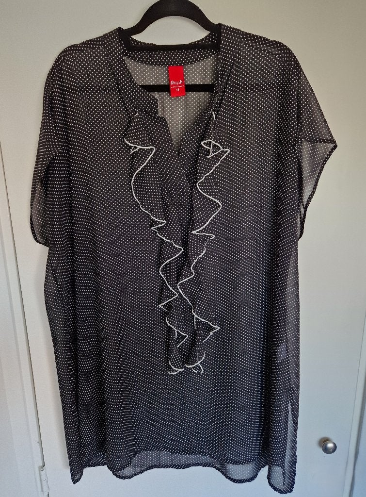 Tkp: prachtige zwart witte mouwloze tuniek Only-M mt 48, Only-M, Verzenden, Nieuw, Blouse of Tuniek