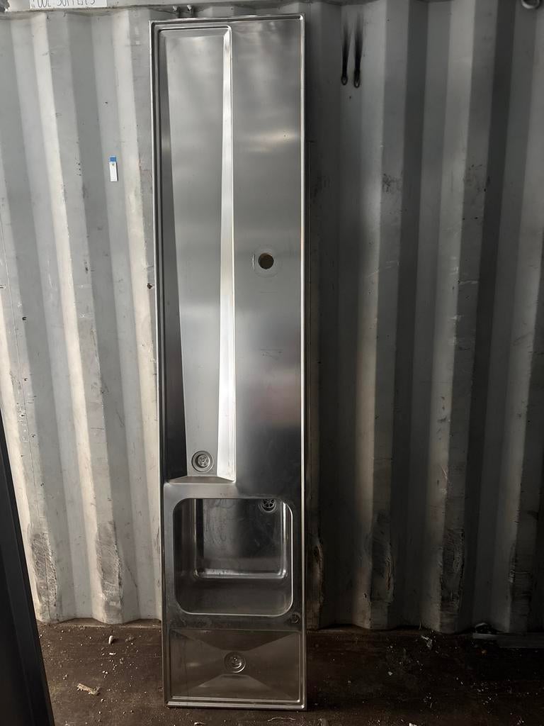 RVS werkblad met spoelbak - 230x50 cm, Ophalen, Gebruikt, 200 cm of meer, Minder dan 100 cm
