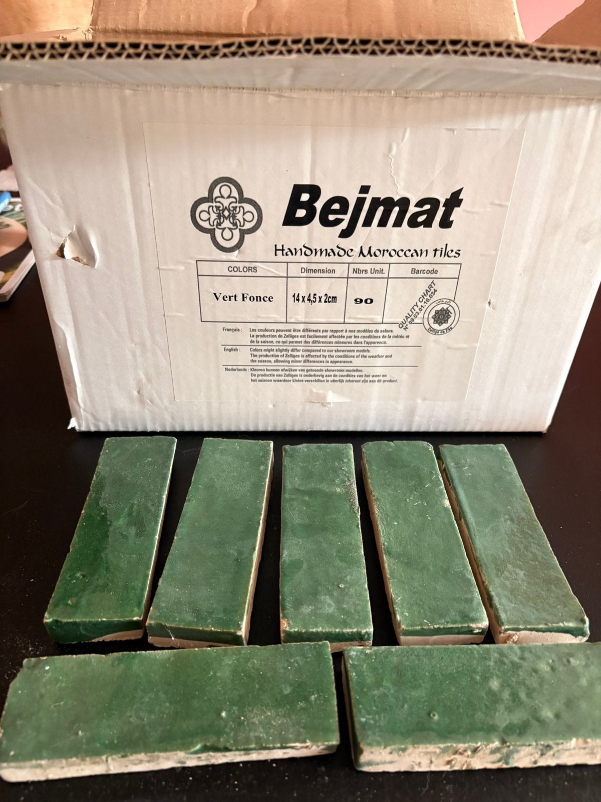 Bejmat Vert Foncee 30stuks, Doe-het-zelf en Verbouw, Nieuw, Minder dan 5 m², Wandtegels, Keramiek