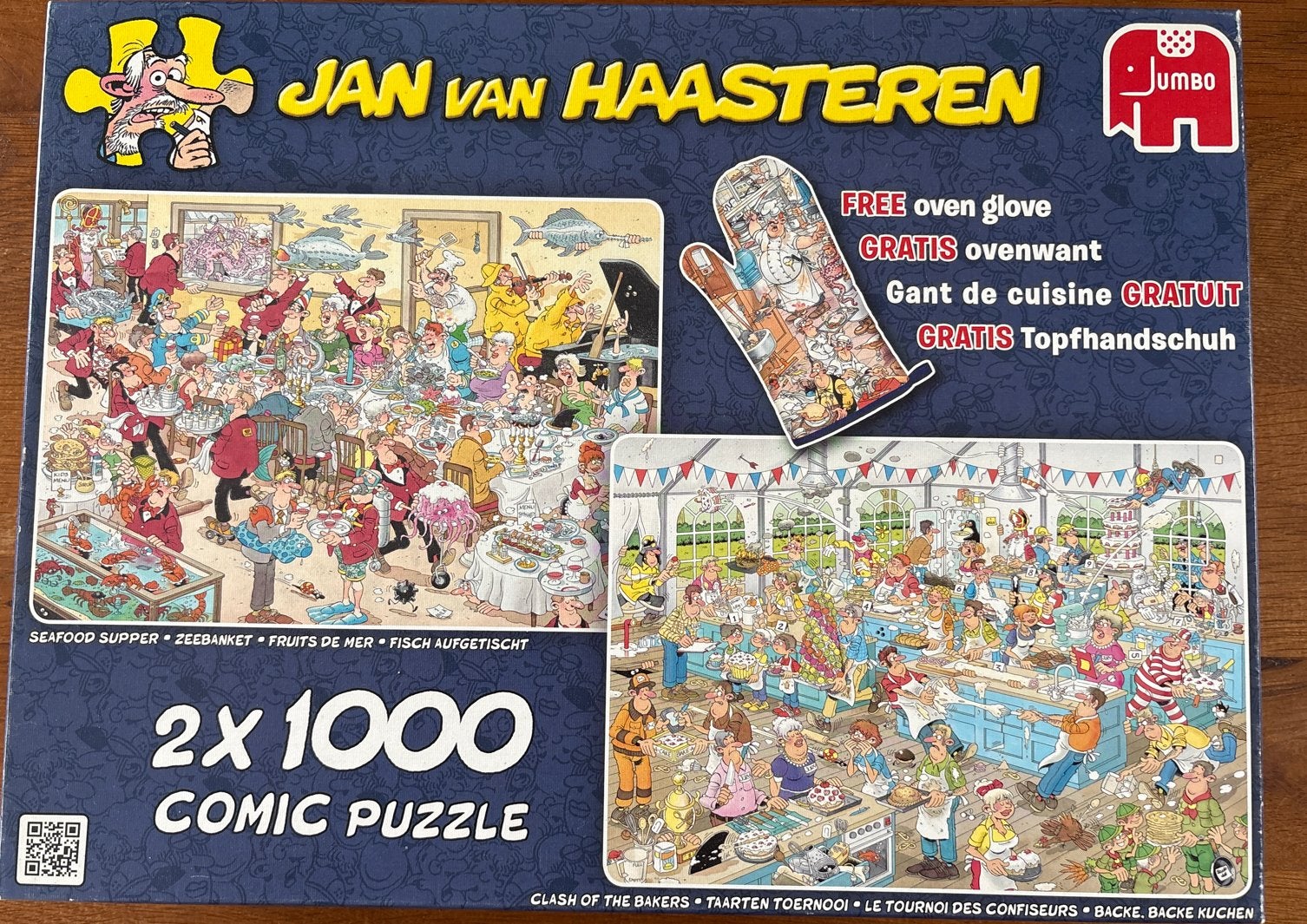 Jan van Haasteren 2x 1000 stukjes - Zeebanket & Taarten Toer, Ophalen of Verzenden, 500 t/m 1500 stukjes, Zo goed als nieuw, Legpuzzel