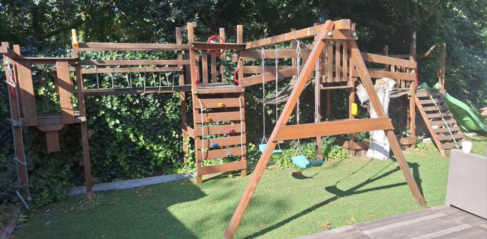 GEBEITST ! Wickey Speeltoestel Glijbaan Schommels Brug Klim, Ophalen, Gebruikt, Schommel