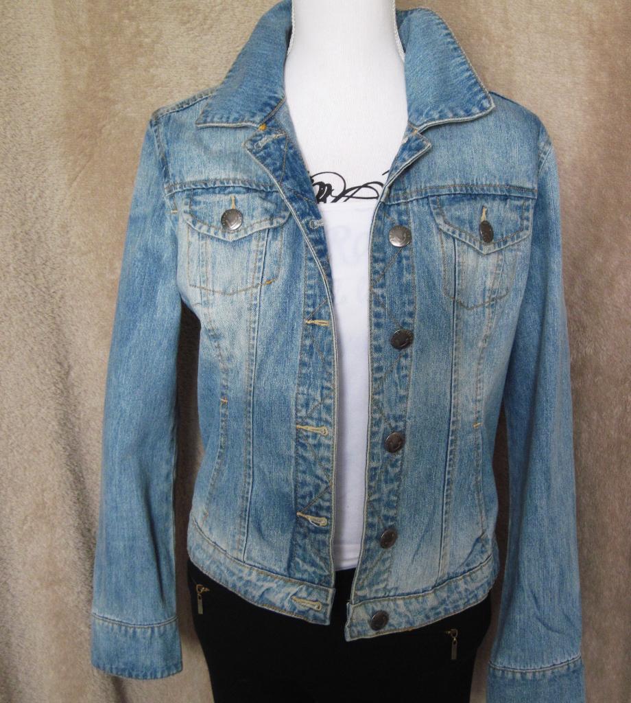 qj  LEUKE DAMES  JEANS JAS van BLUE VISION Maat:38/36, Ophalen of Verzenden, Zo goed als nieuw, Maat 38/40 (M), Blauw