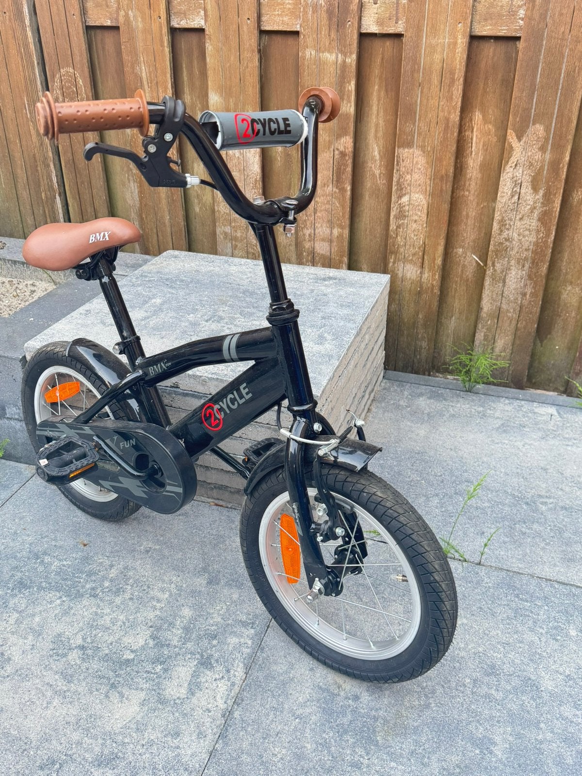 2Cycle BMX kinderfiets - Zwart, 14 inch, Ophalen, Gebruikt, Minder dan 16 inch