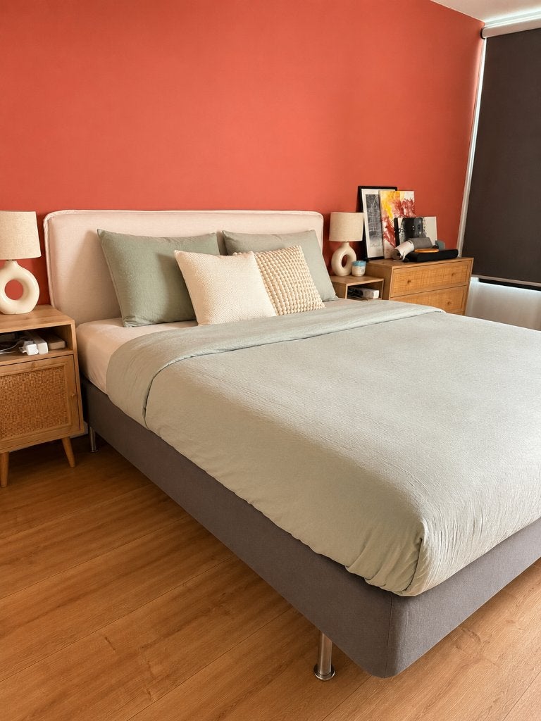 Ikea grijze boxspring €150, Huis en Inrichting, Slaapkamer | Boxsprings, Ophalen, Gebruikt, Tweepersoons, 200 cm
