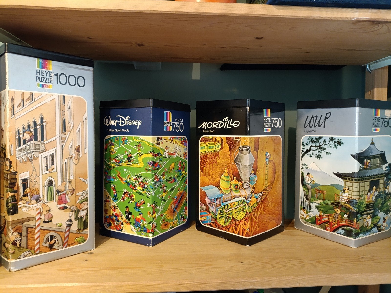 Heye Mordillo Loup puzzels Fujiyama train stop, sport goofy, Ophalen of Verzenden, 500 t/m 1500 stukjes