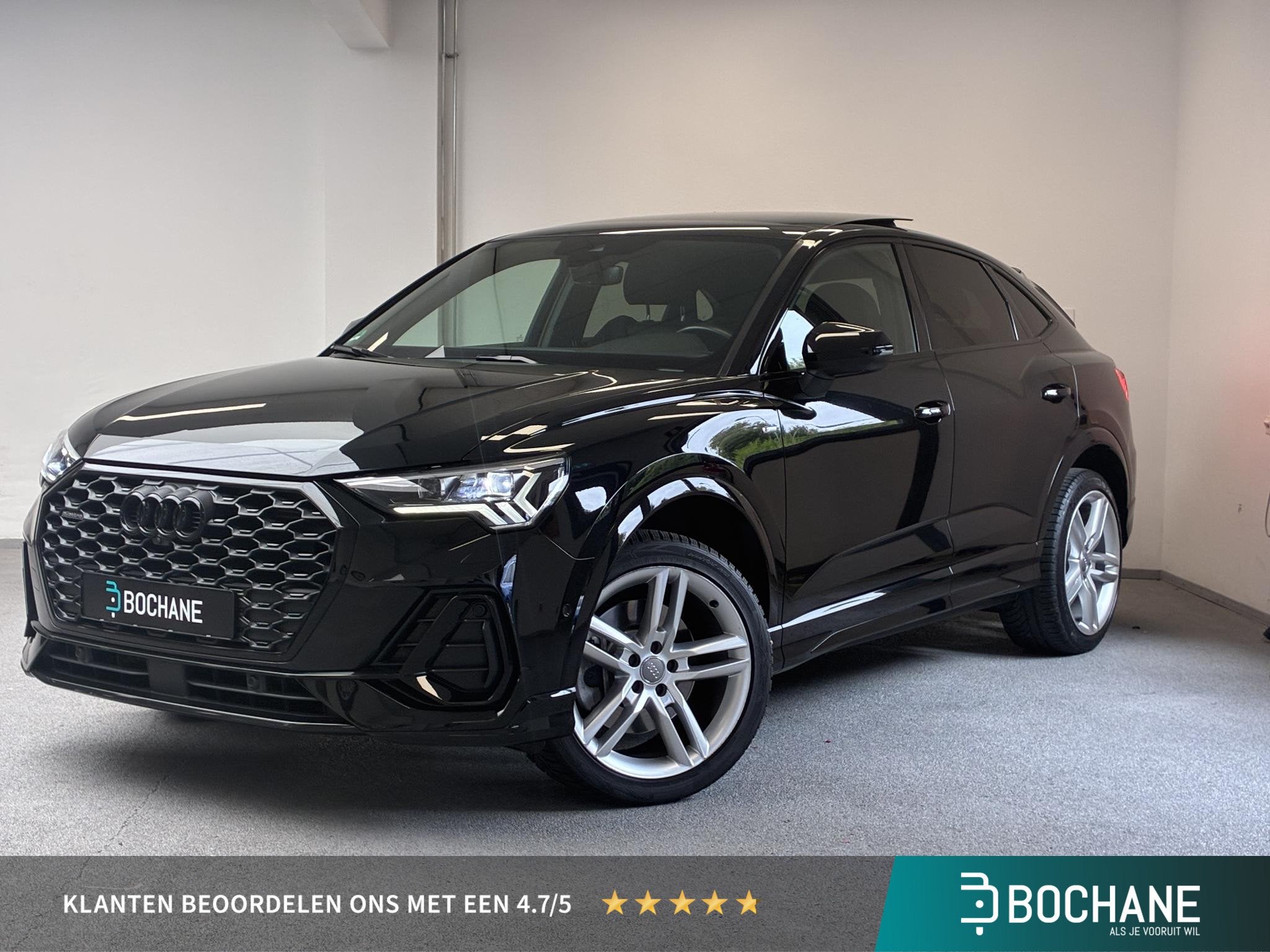 Audi Q3 Sportback 45 TFSI quattro S-Line edition one | PANO, Auto's, Gebruikt, 4 cilinders, 1984 cc, Zwart