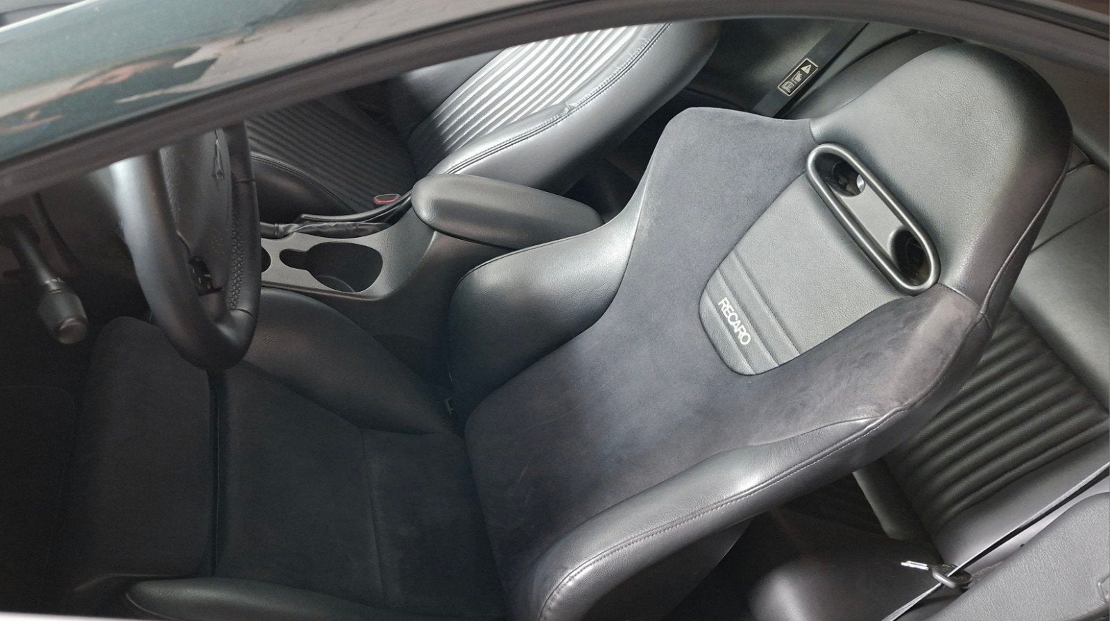 Half leer/alcantara Recaro stoelen mustang frames, Ophalen, Gebruikt