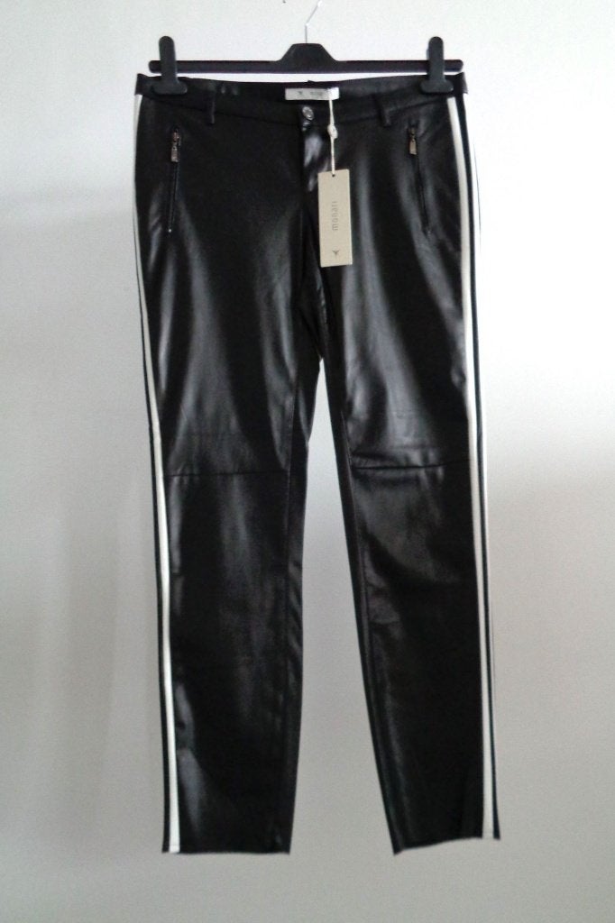 Monari vegan leather broek, maat 38, NIEUW met kaartjes, Kleding | Dames, Maat 38/40 (M), Monari, Zwart, Nieuw