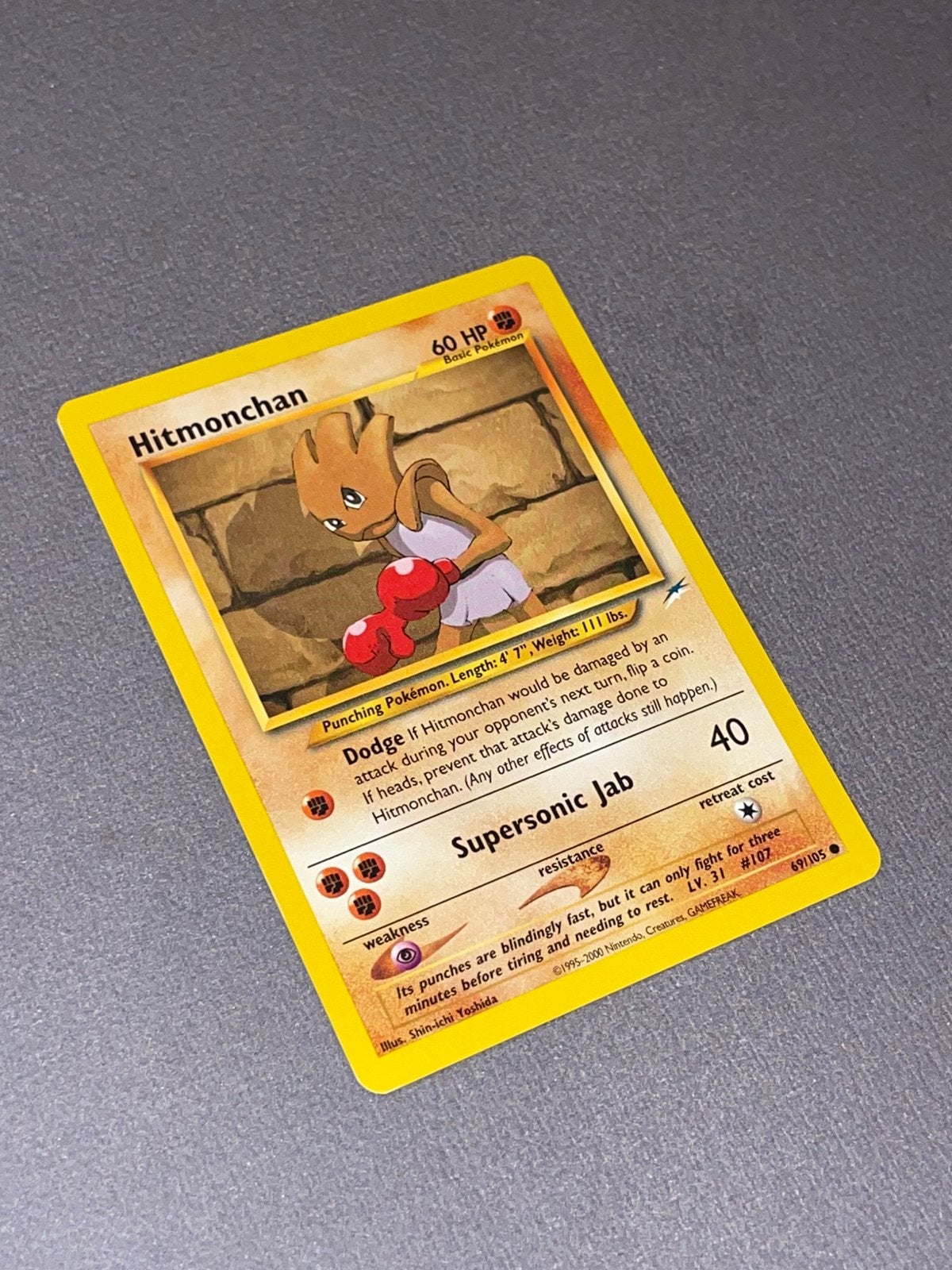 Pokemon Hitmonchan 69/105 Neo Destiny, Ophalen of Verzenden, Zo goed als nieuw, Losse kaart