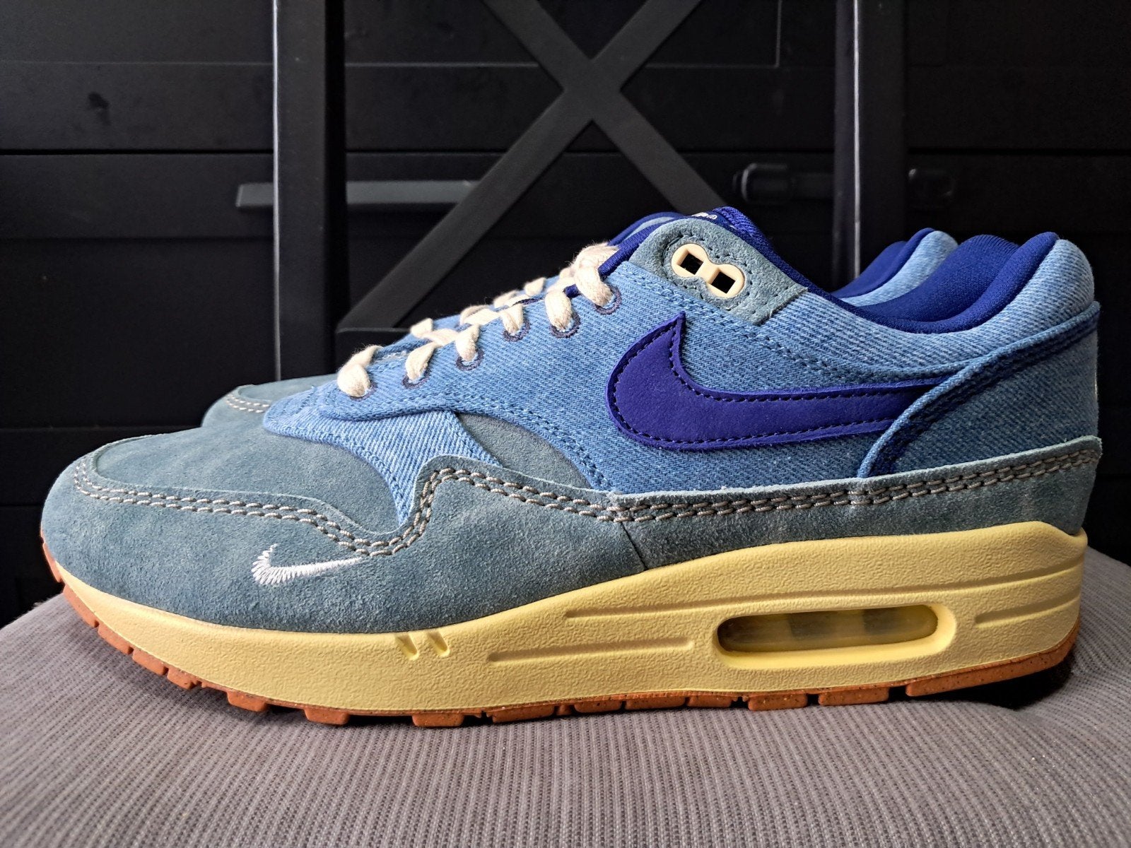 Nike Air Max 1 PRM Dirty Denim - Maat 44.5, Kleding | Heren, Blauw, Nike, Nieuw, Ophalen of Verzenden