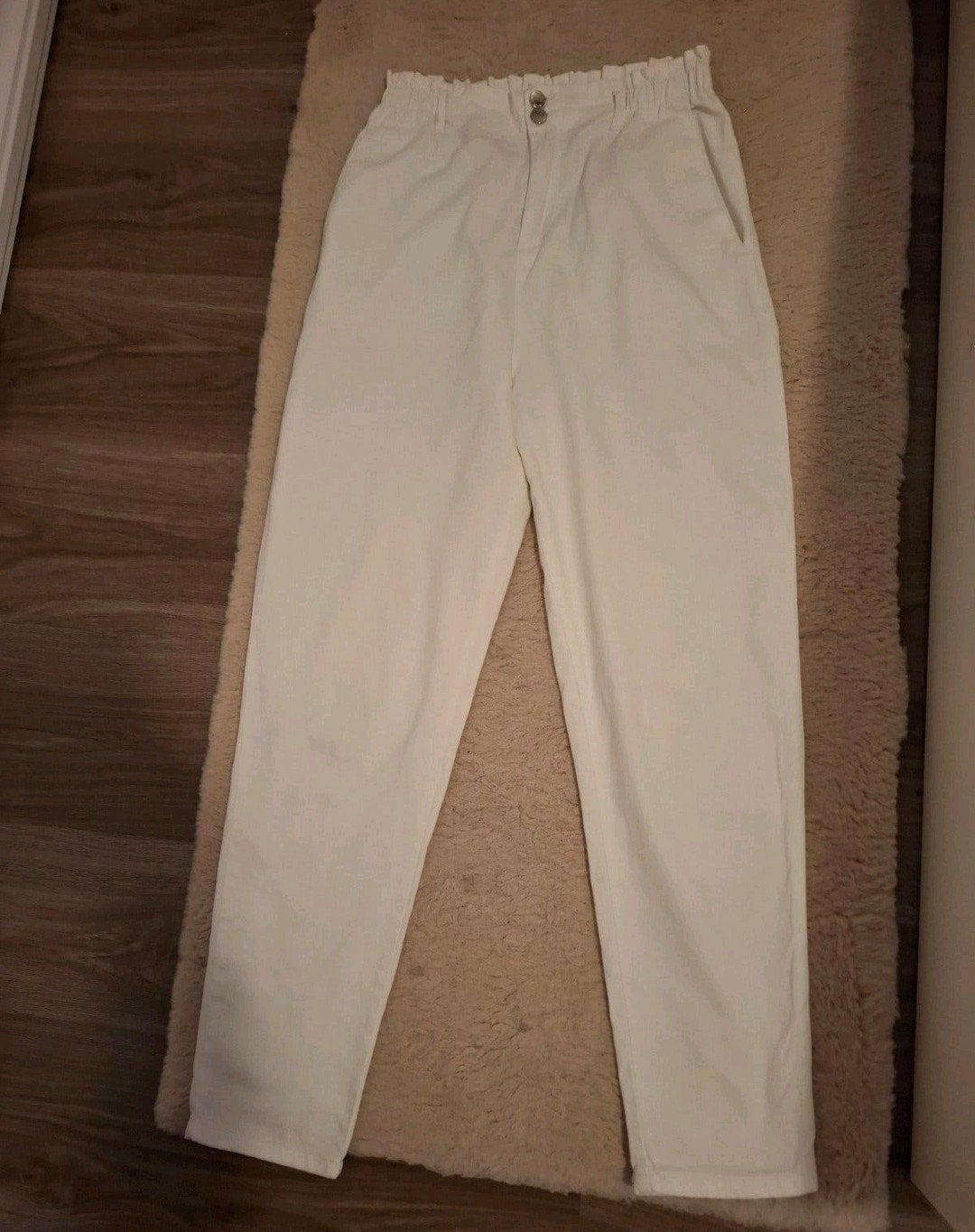 Mango MNG Denim witte tapered broek XS katoen, Mango, Wit, Ophalen of Verzenden, Maat 34 (XS) of kleiner