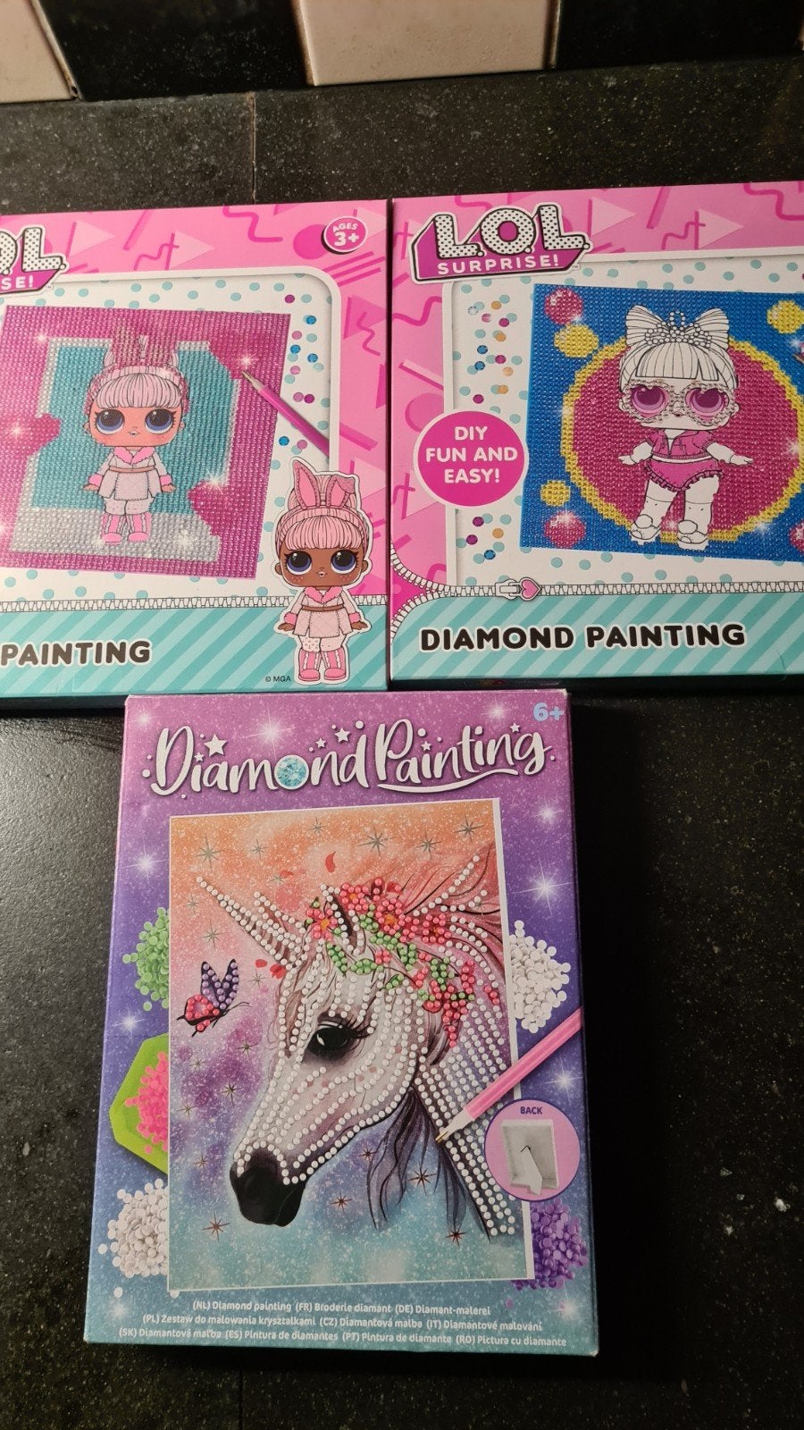 LOL Surprise en Eenhoorn Diamond Painting Knutselsets, Nieuw, Meerkleurig, Ophalen of Verzenden, Kunststof