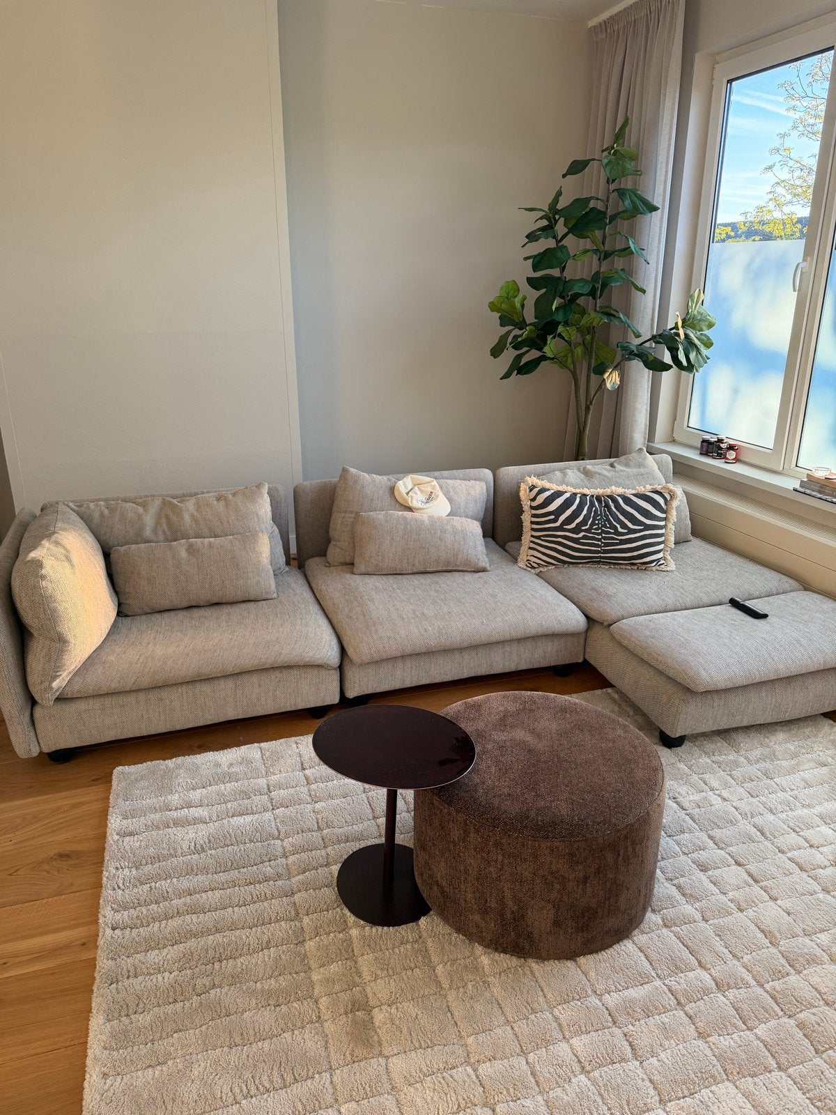 Ikea Söderhamn Viarp beige/bruin bank - 4 elementen, Huis en Inrichting, Ophalen, 250 tot 300 cm, Gebruikt, 100 tot 125 cm