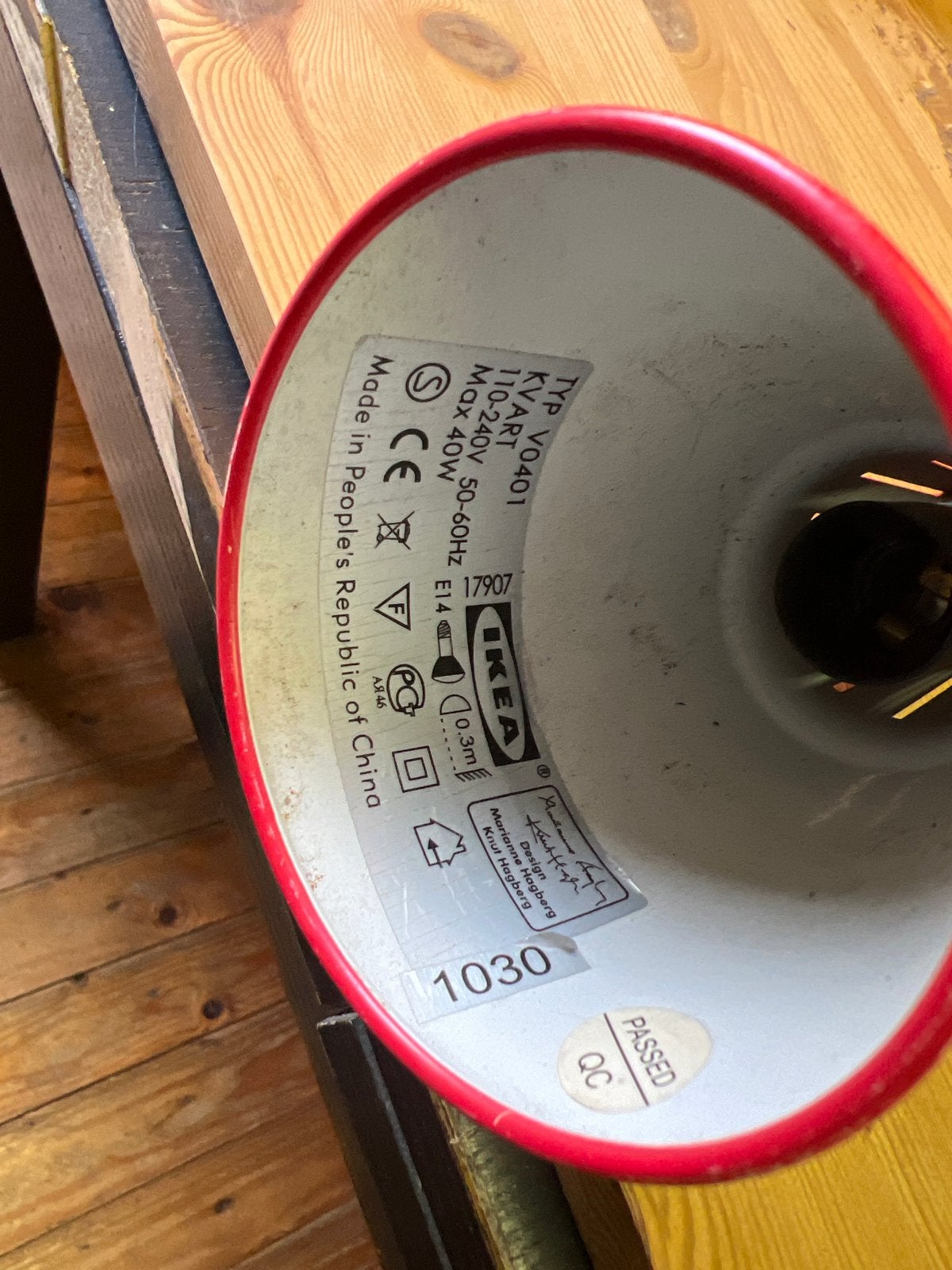 IKEA Kvart rode wandlamp - flexibele spot, Ophalen of Verzenden, Gebruikt