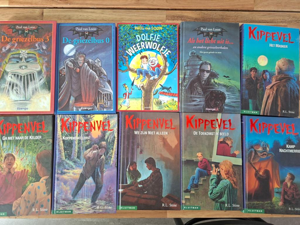 10x Griezelboeken Paul van Loon & Kippenvel R.L. Stine, Boeken, Kinderboeken | Jeugd | 10 tot 12 jaar, Ophalen of Verzenden, Gelezen