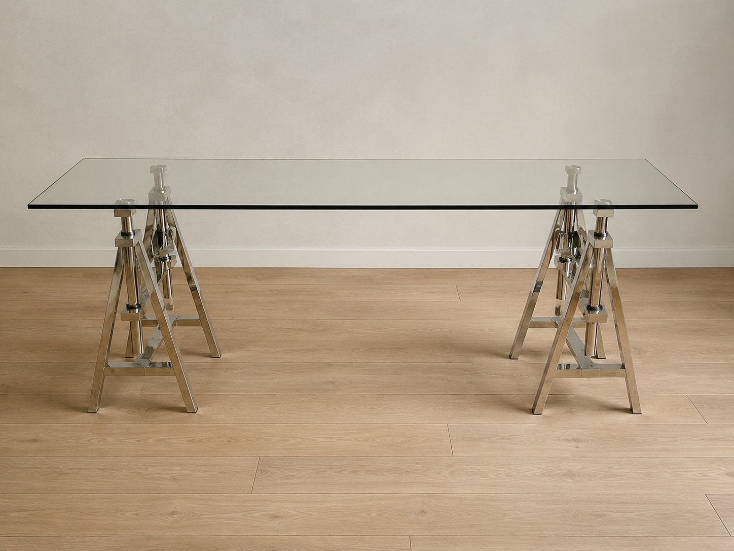 Verstelbare Glazen Tafel - 200x50 cm, Ophalen, Gebruikt, 50 tot 100 cm, Glas