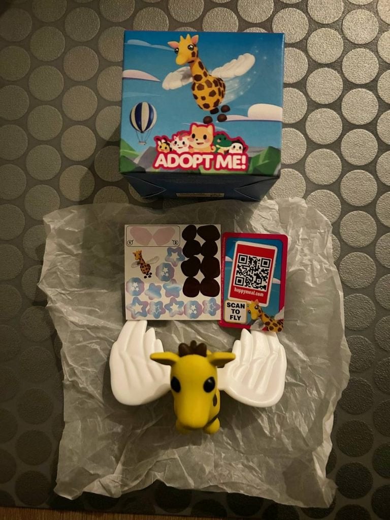 McDonald's speeltje Adopt Me! Roblox Flying Giraffe, Ophalen, Nieuw