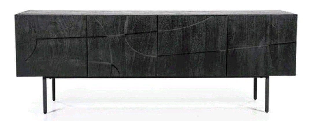 Stijlvol zwart dressoir / Hotel Chic / Japandi, Ophalen, Zo goed als nieuw, 25 tot 50 cm, 150 tot 200 cm
