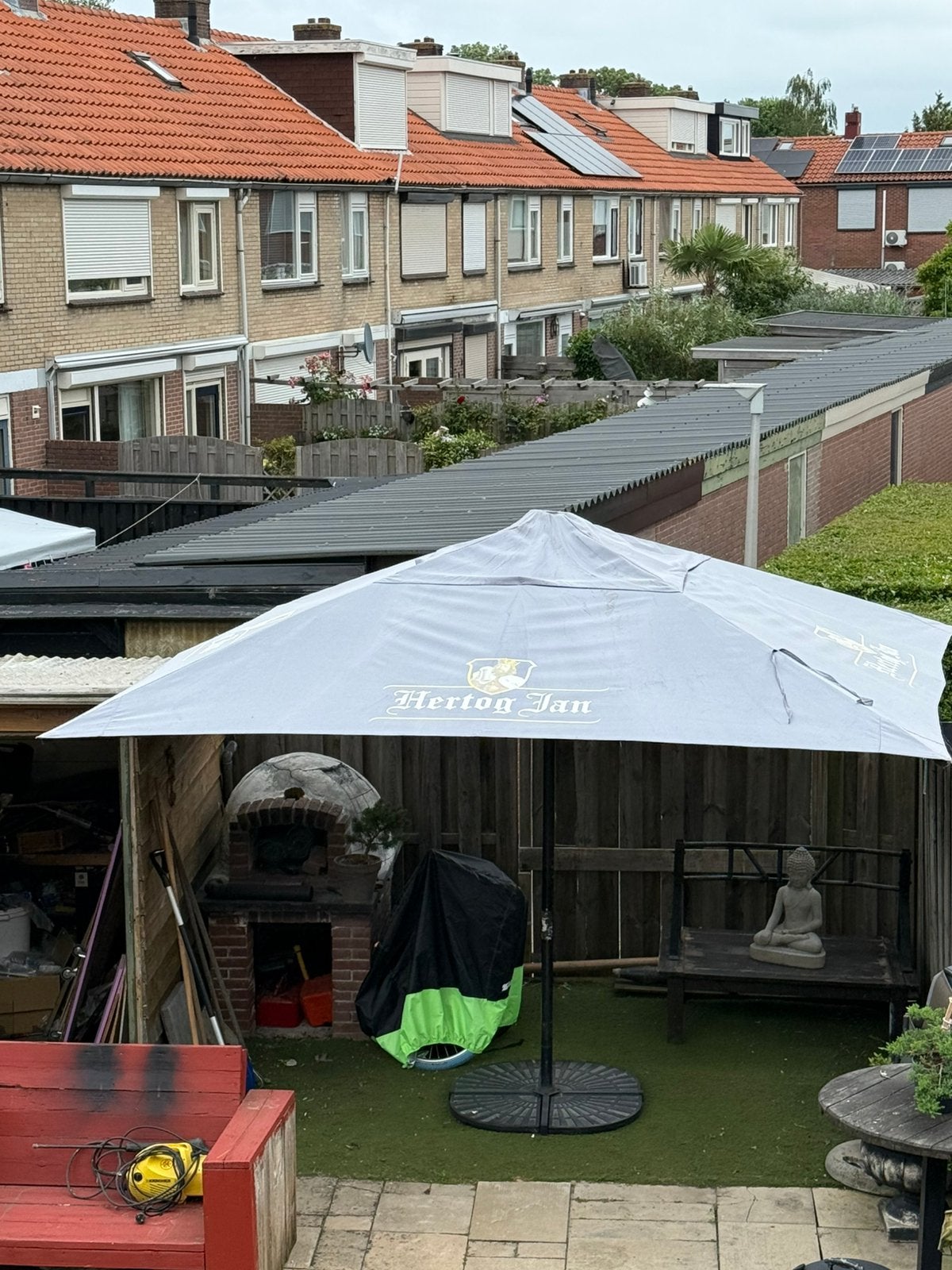 Hertog Jan horeca parasol 4x4, Ophalen, Gebruikt, Opvouwbaar, Minder dan 5 meter