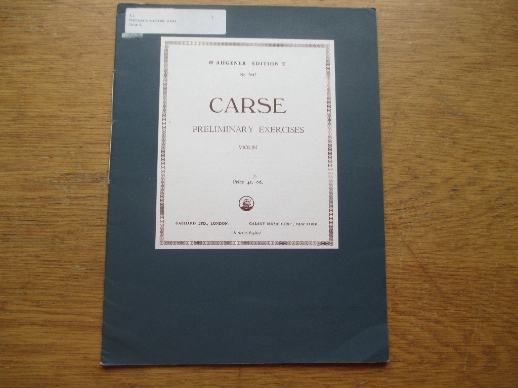 Carste Preliminary Exercises Viool, Gebruikt, Klassiek, Les of Cursus, Ophalen of Verzenden