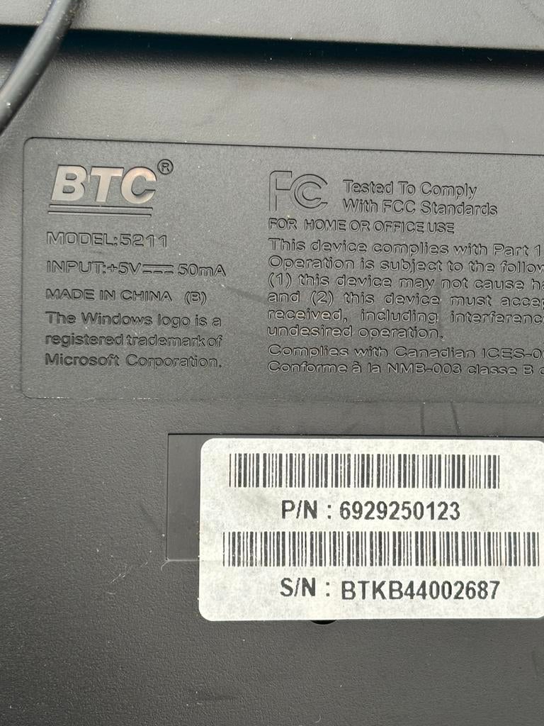 BTC Qwerty PS/2 Toetsenbord - Nieuw in Doos, Computers en Software, Toetsenborden, Nieuw, Qwerty, Bedraad, Ophalen of Verzenden