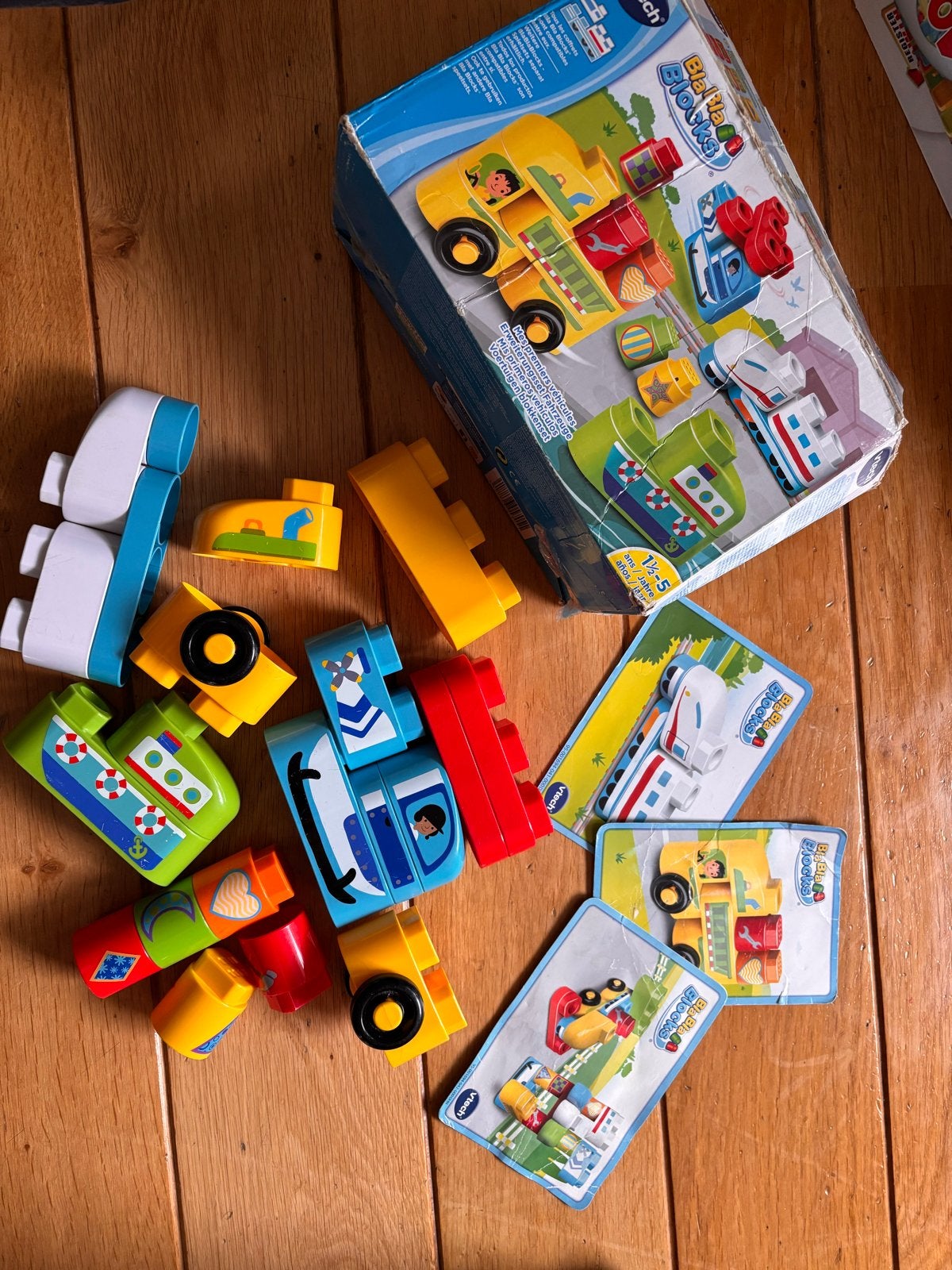 VTech BiBloks Voertuigen Bouwset - Trein, Boot, Vrachtwagen, Ophalen of Verzenden, Gebruikt, Overige merken