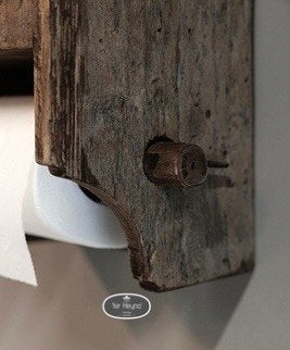 Oud houten toiletrol houder klep wc stoer sober landelijk, Verzenden, Nieuw, Hout
