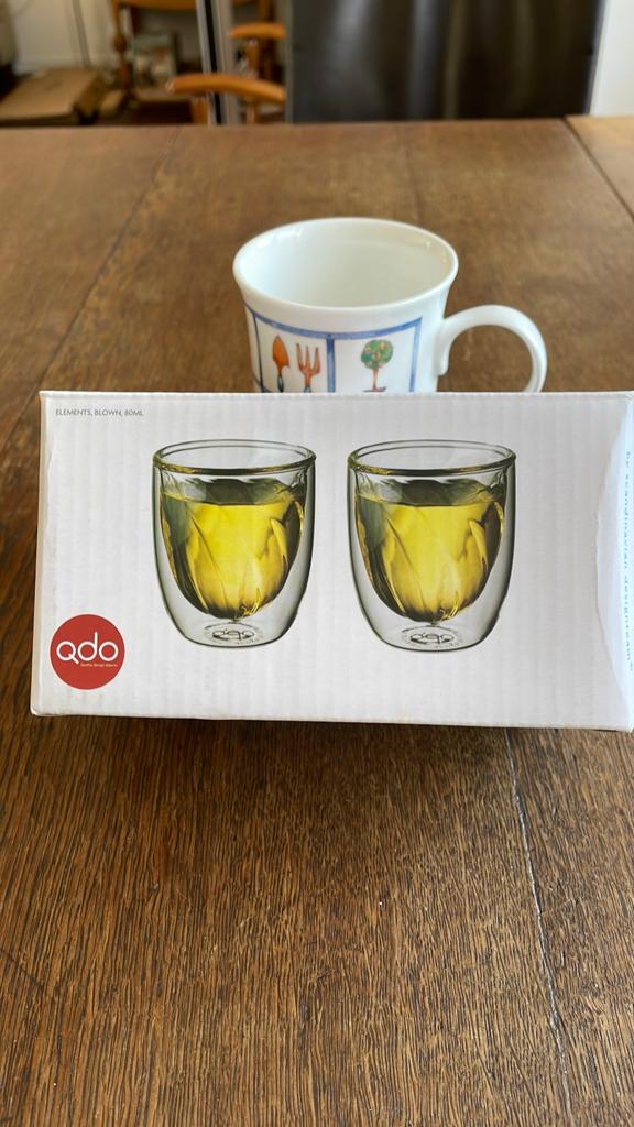 Dubbelwandige Thee/koffie glazen van Qdo .80 ml, Glas of Glazen, Nieuw, Ophalen of Verzenden, Glas
