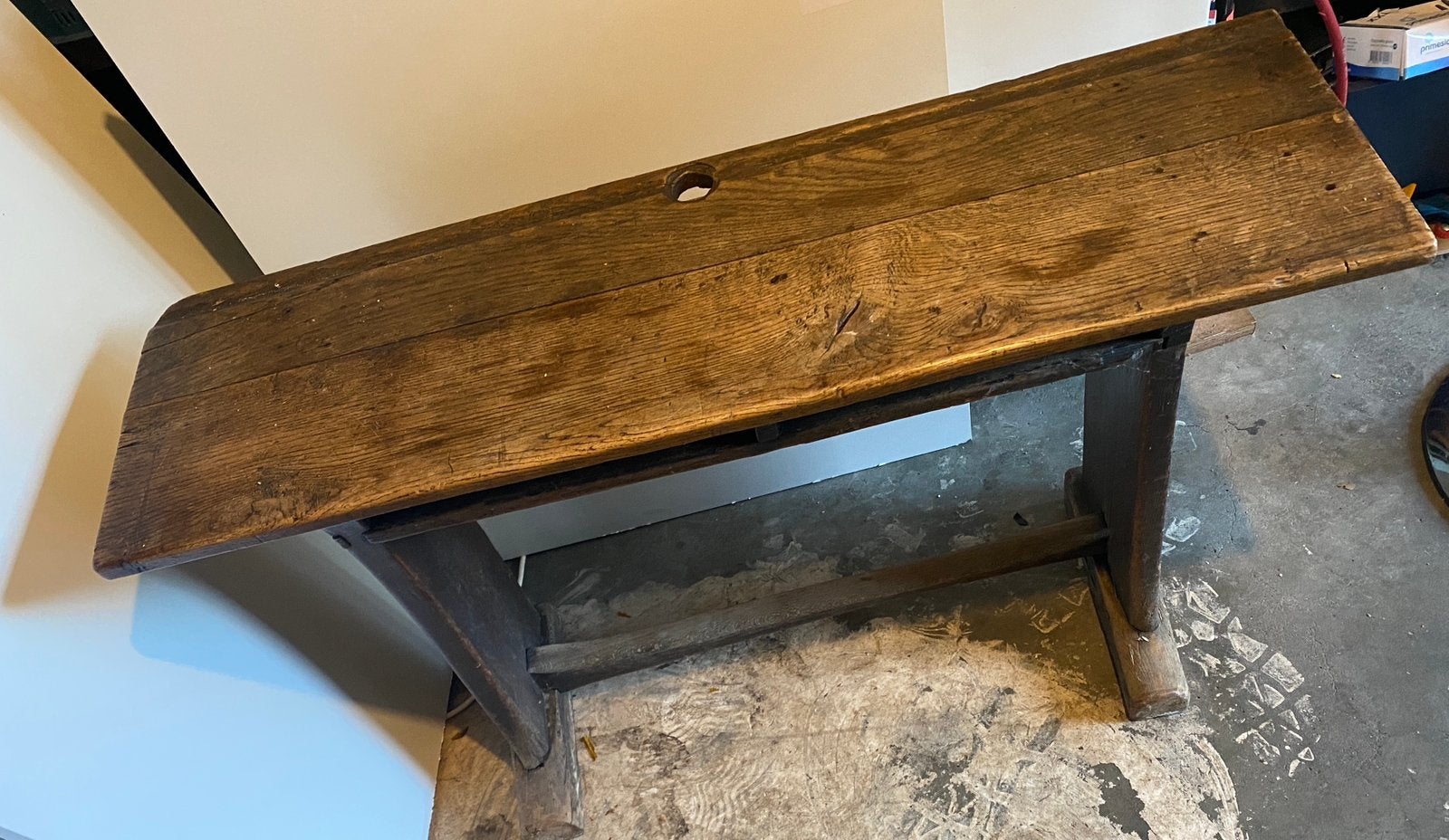 Vintage side-table van lessenaar met inktpotgat, Ophalen