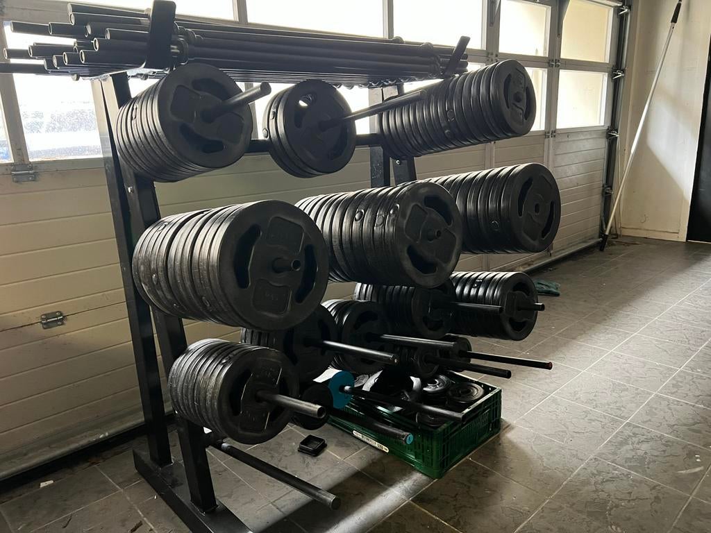 Bodypump sets met halterstangen en gewichten, Ophalen of Verzenden, Gebruikt, Armen, Halterset