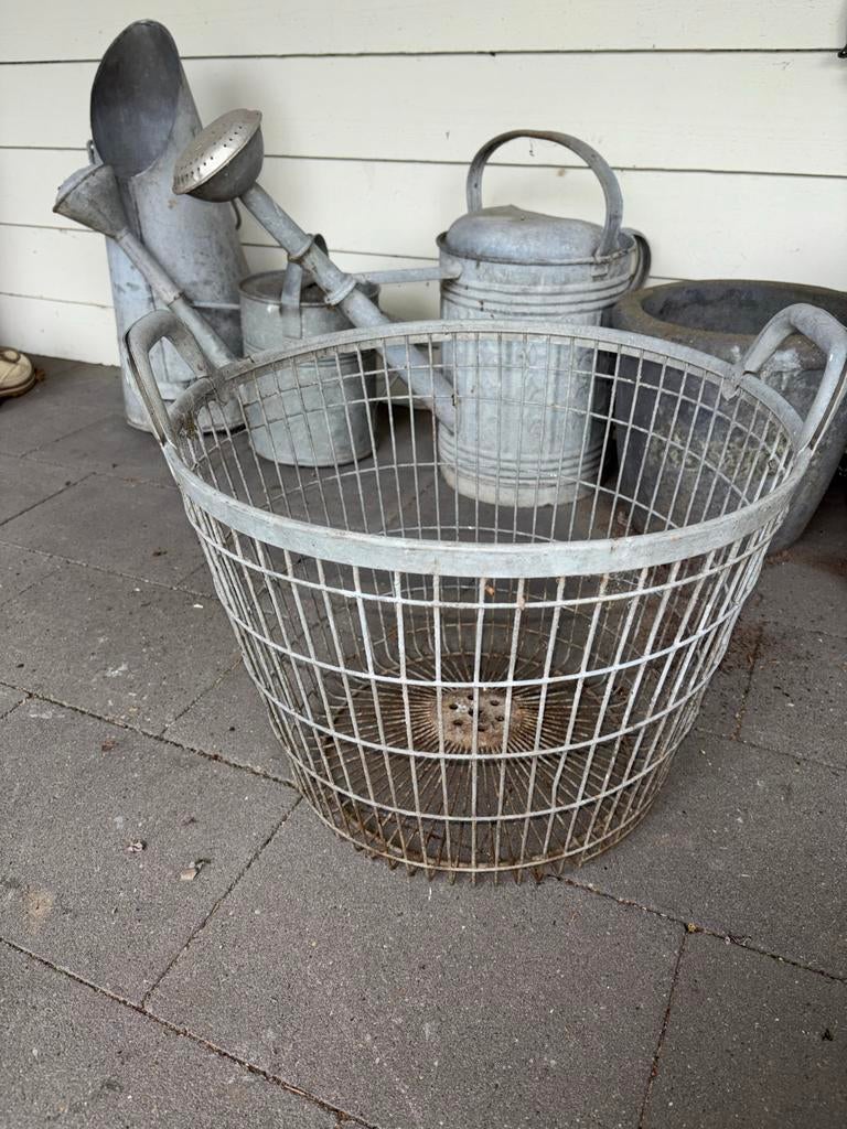 Vintage Aardappelmand / Draadmand - Zink, Ophalen of Verzenden