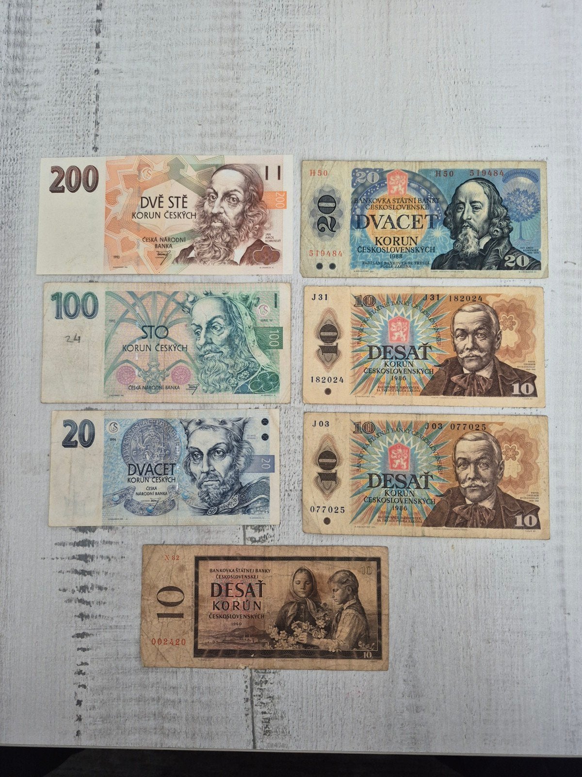 Tsjechische en Tsjechoslowaakse bankbiljetten - Setje, Ophalen of Verzenden, Overige landen, Setje