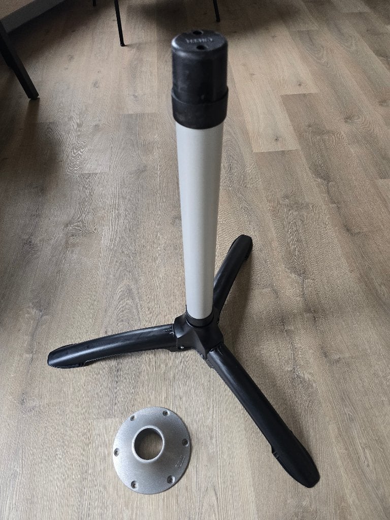 Fiamma Tripod Pro driepoot + tafelpoot + opbouwflens, Ophalen of Verzenden, Gebruikt